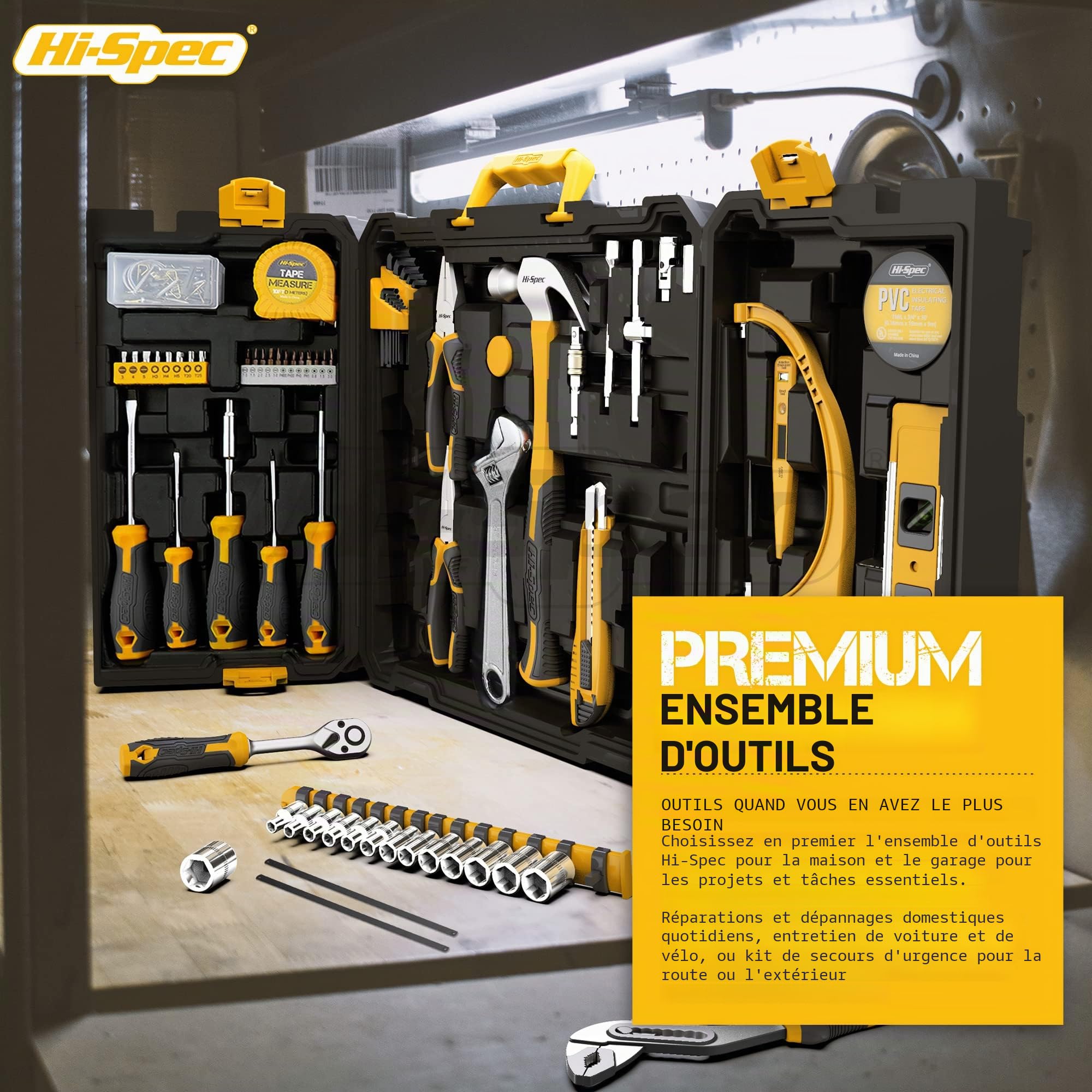 Hi-Spec Tool Kits coffret outils 113 pièces maison