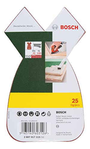 Bosch Abrasifs 2607017113 feuilles abrasives Mouse grain 80/120/180