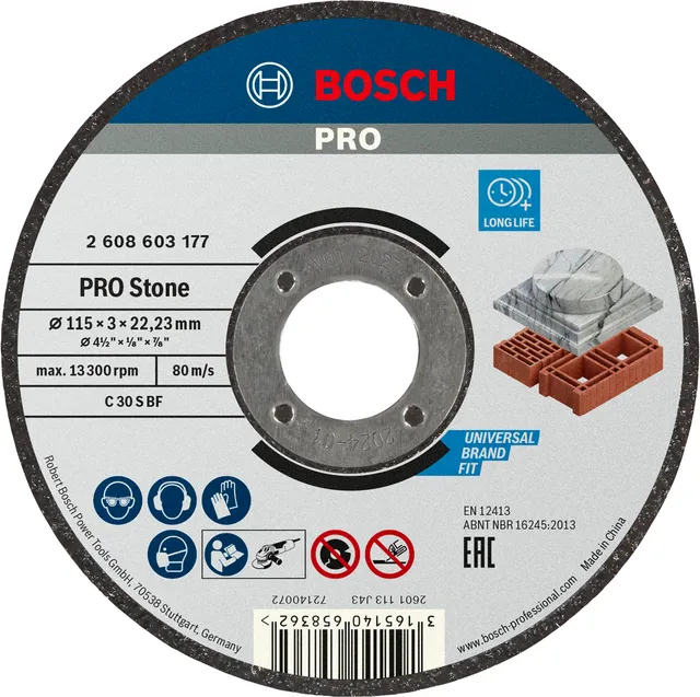 Bosch PRO Stone disque à tronçonner pierre 115 mm