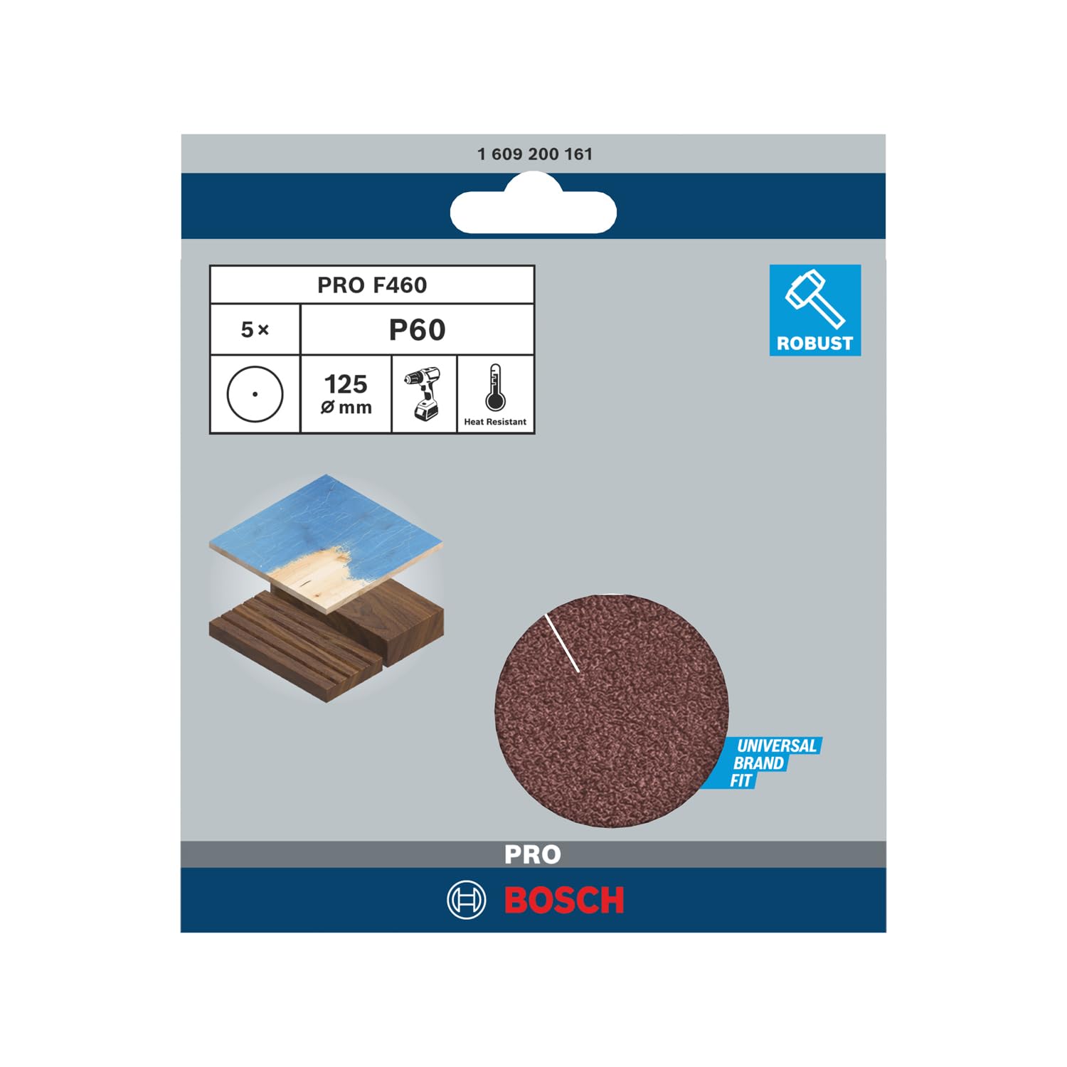 Bosch Abrasifs PRO F460 disque 125 mm grain 60 x5