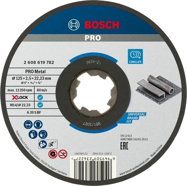 Bosch Standard X-LOCK T41 disque à tronçonner métal 125 mm