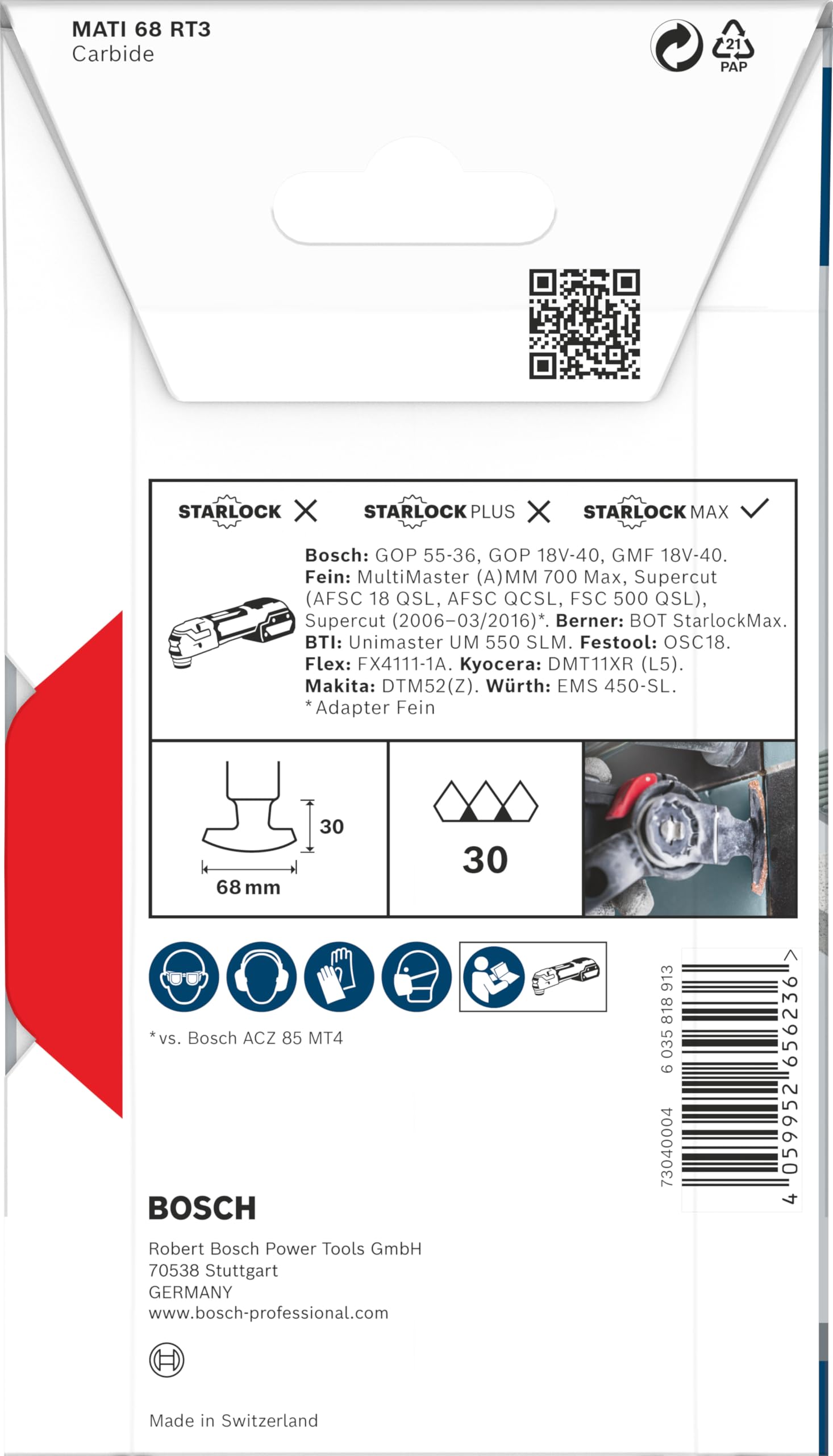 Bosch PRO MATI 68 RT3 lame multifonction mortier 68 mm