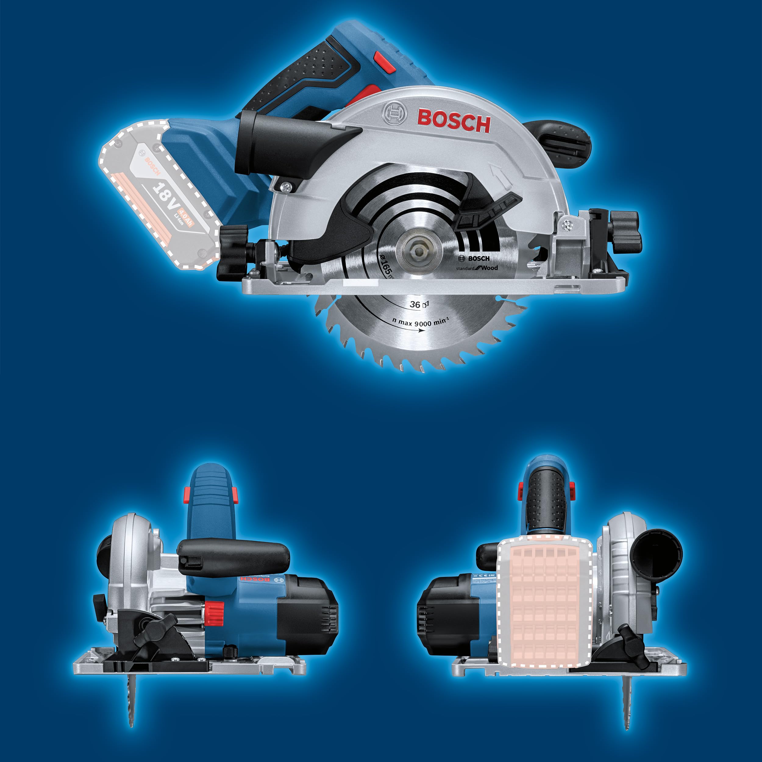 Bosch Professional GKS 18V-57 G scie circulaire sans fil 2x4,0 Ah