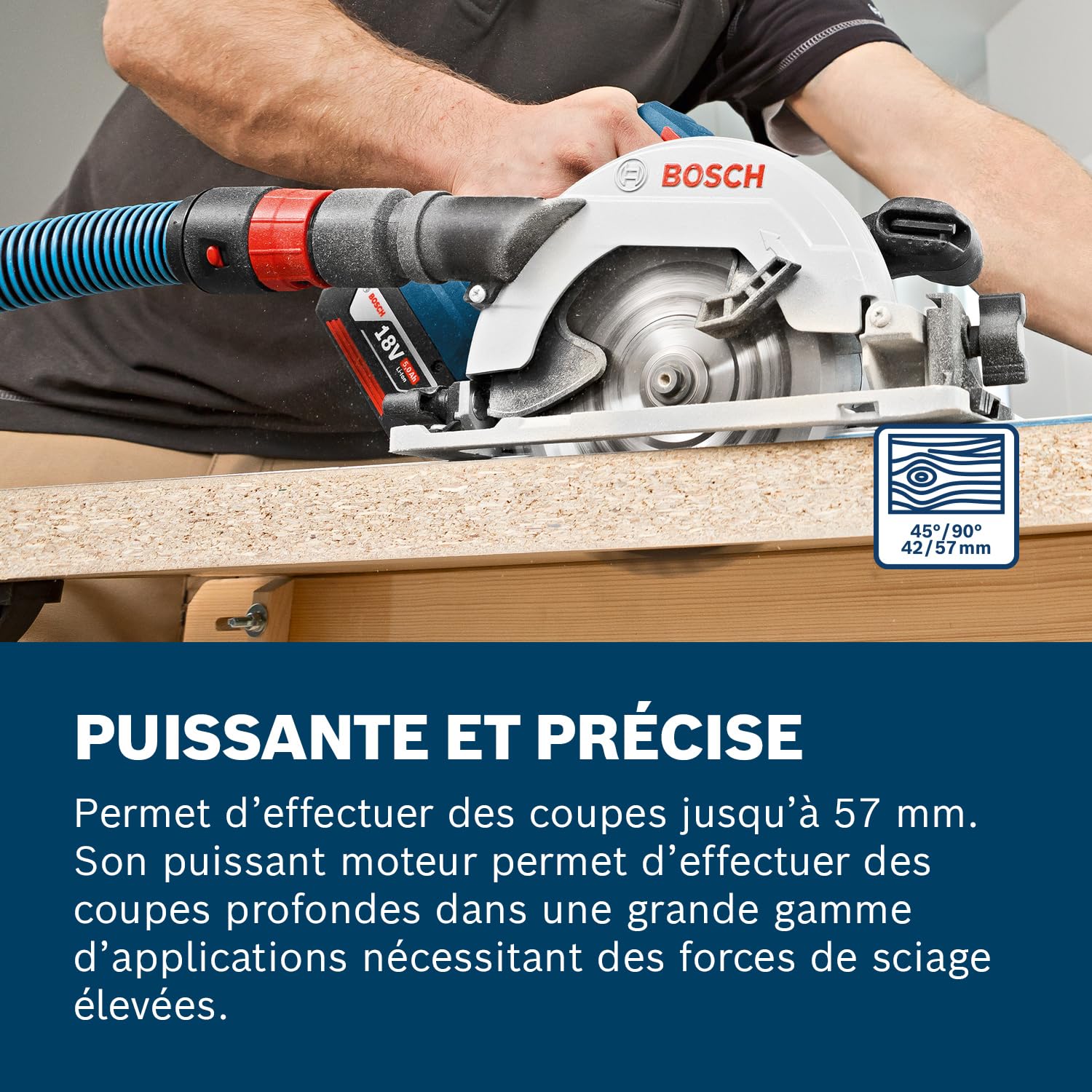 Bosch Professional GKS 18V-57 G scie circulaire sans fil 2x4,0 Ah