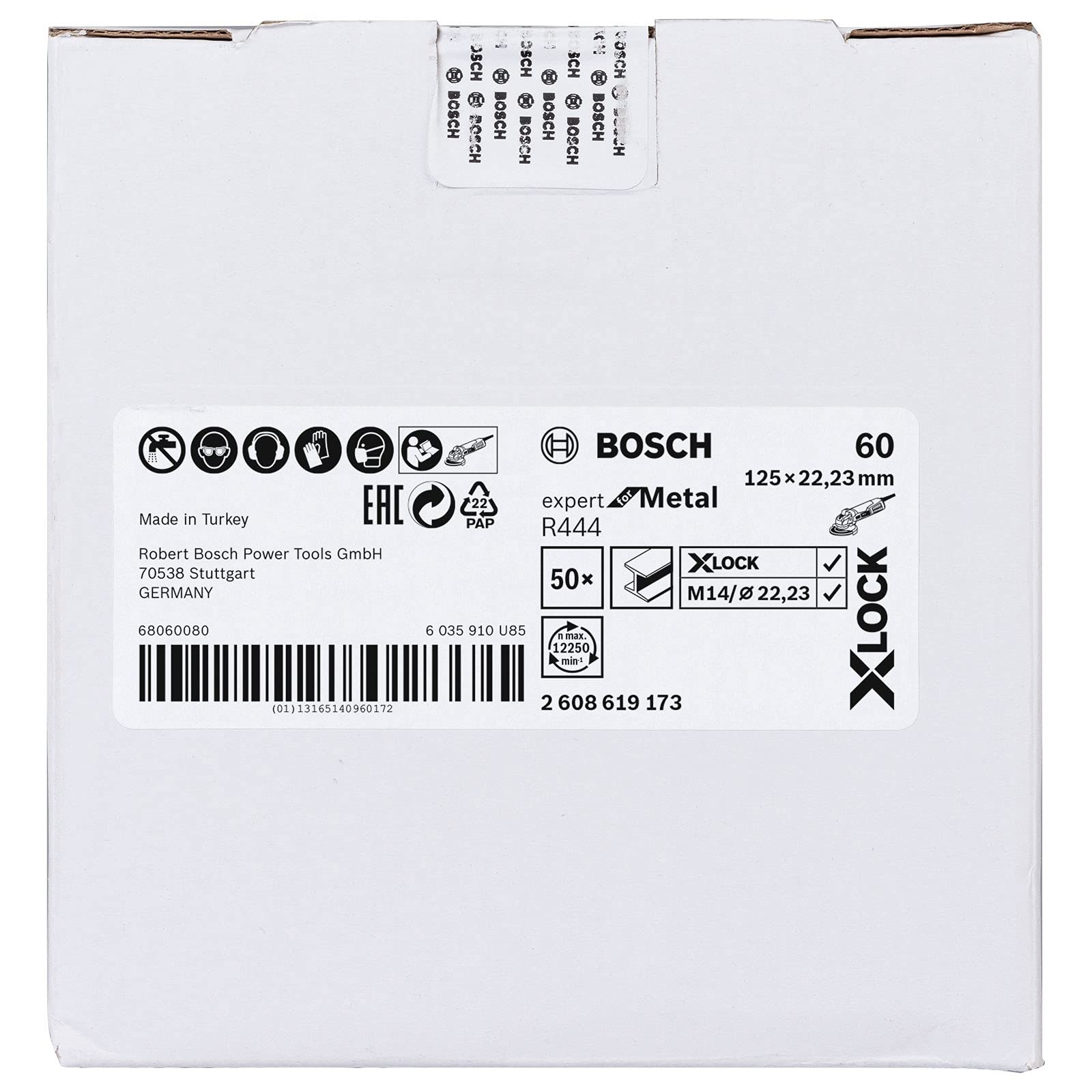 Bosch Expert disque fibre X-LOCK 125 mm grain 80 métal
