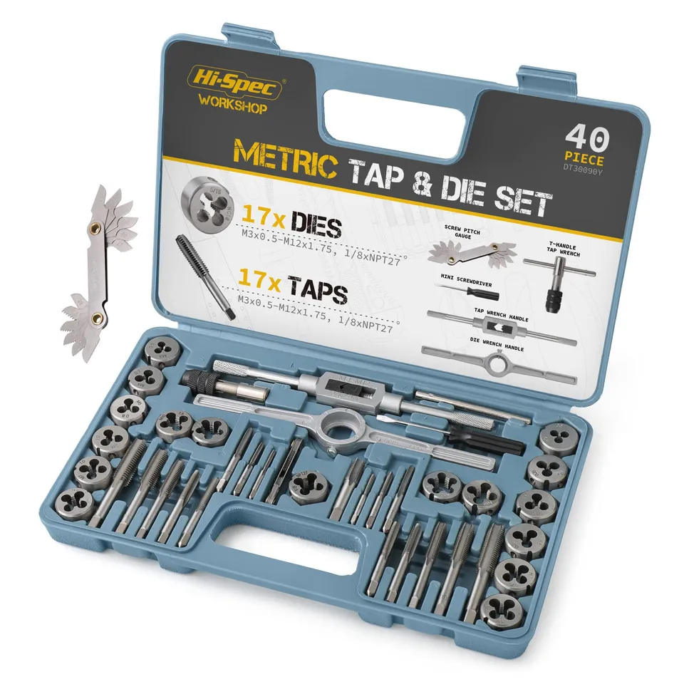 Hi-Spec Coffret Tarauds Filières 40 Pièces M3-M12