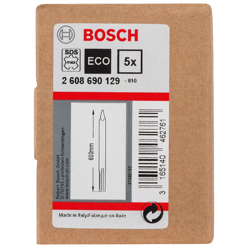 Bosch Burins PRO SDS max-4C burin pointu 600 mm lot 5 béton