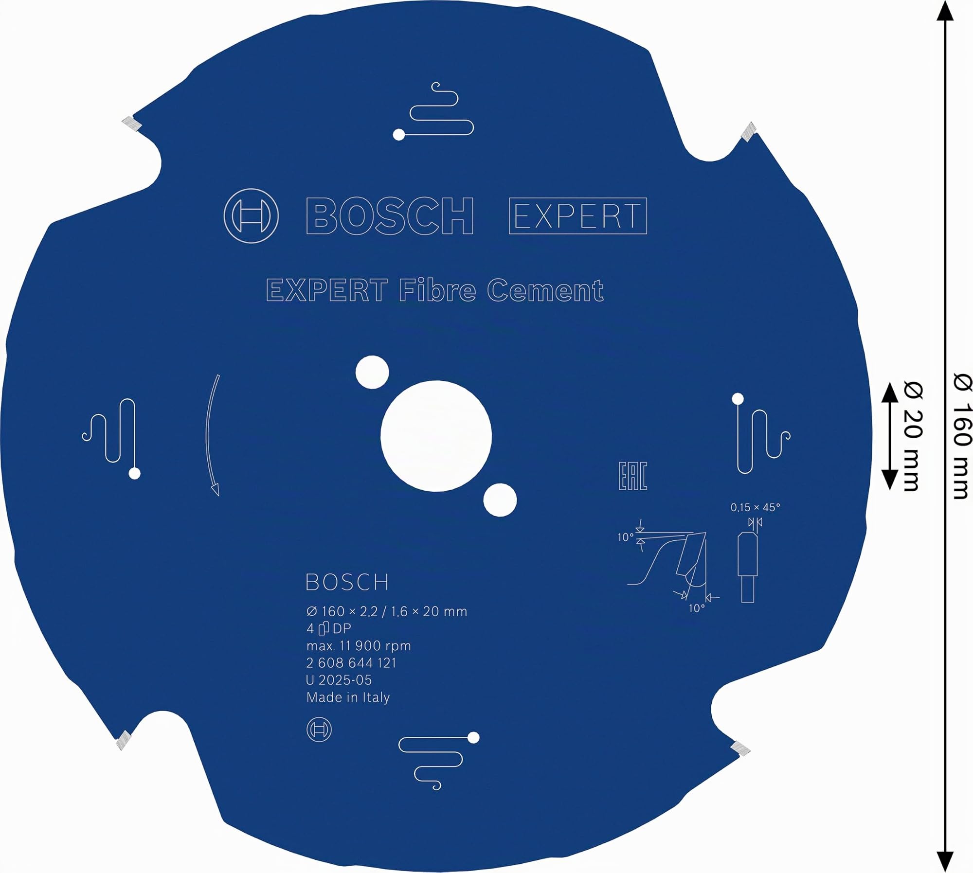 Bosch EXPERT Fibre Cement lame scie circulaire 160 mm PCD