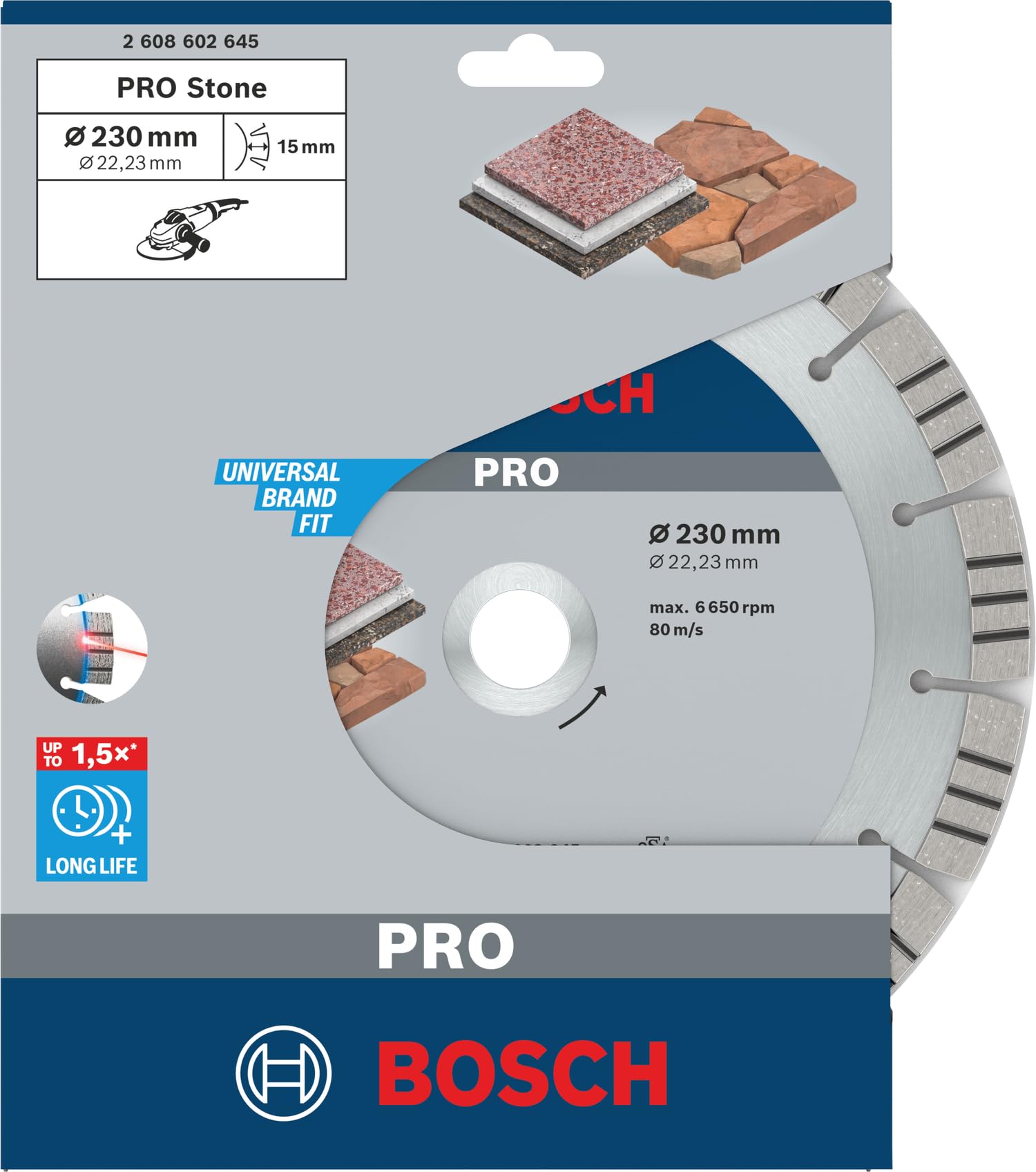 Bosch PRO Stone Disque diamant pierre 230 mm