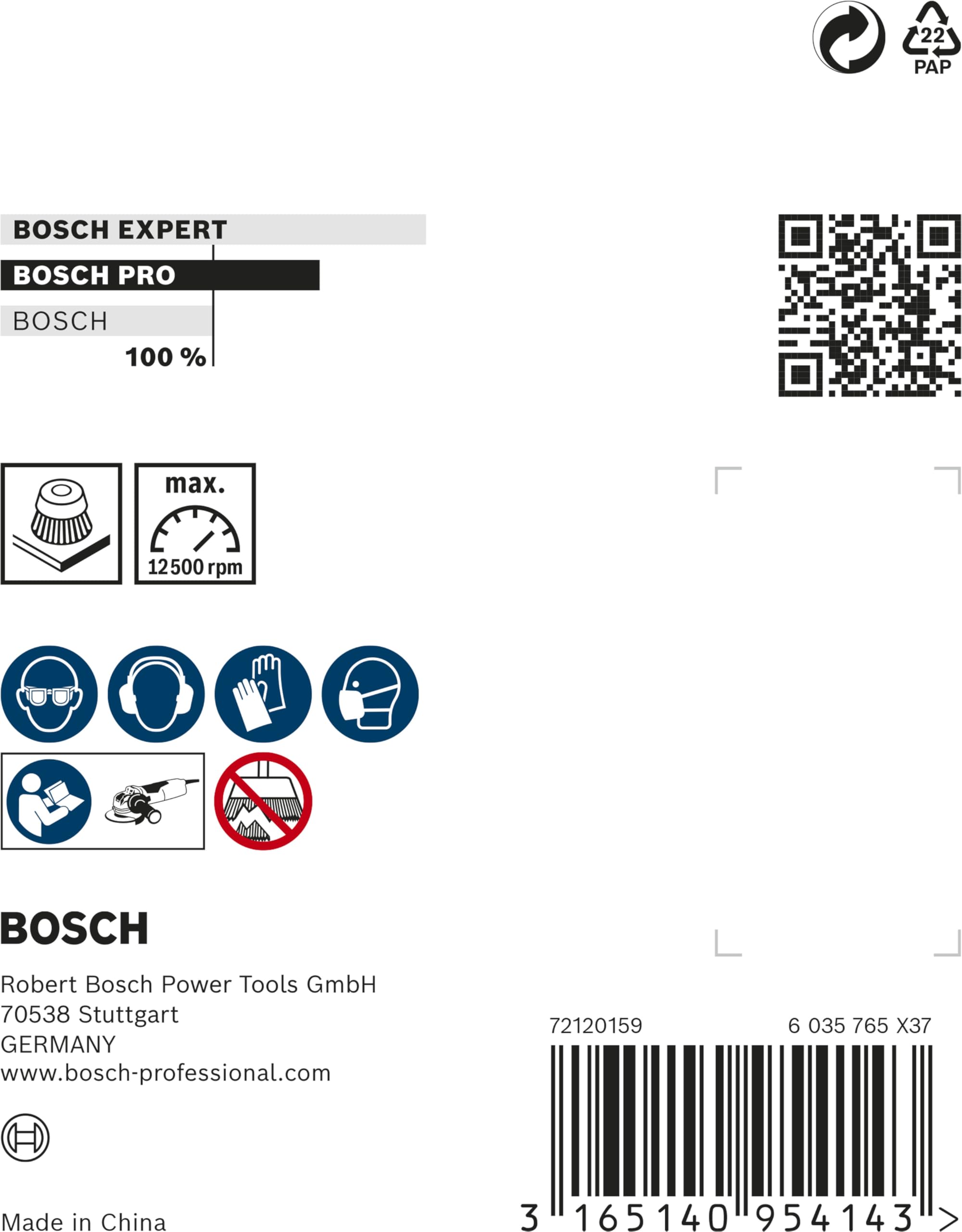 Bosch PRO Stainless Steel brosse boisseau ondulee 75 mm inox
