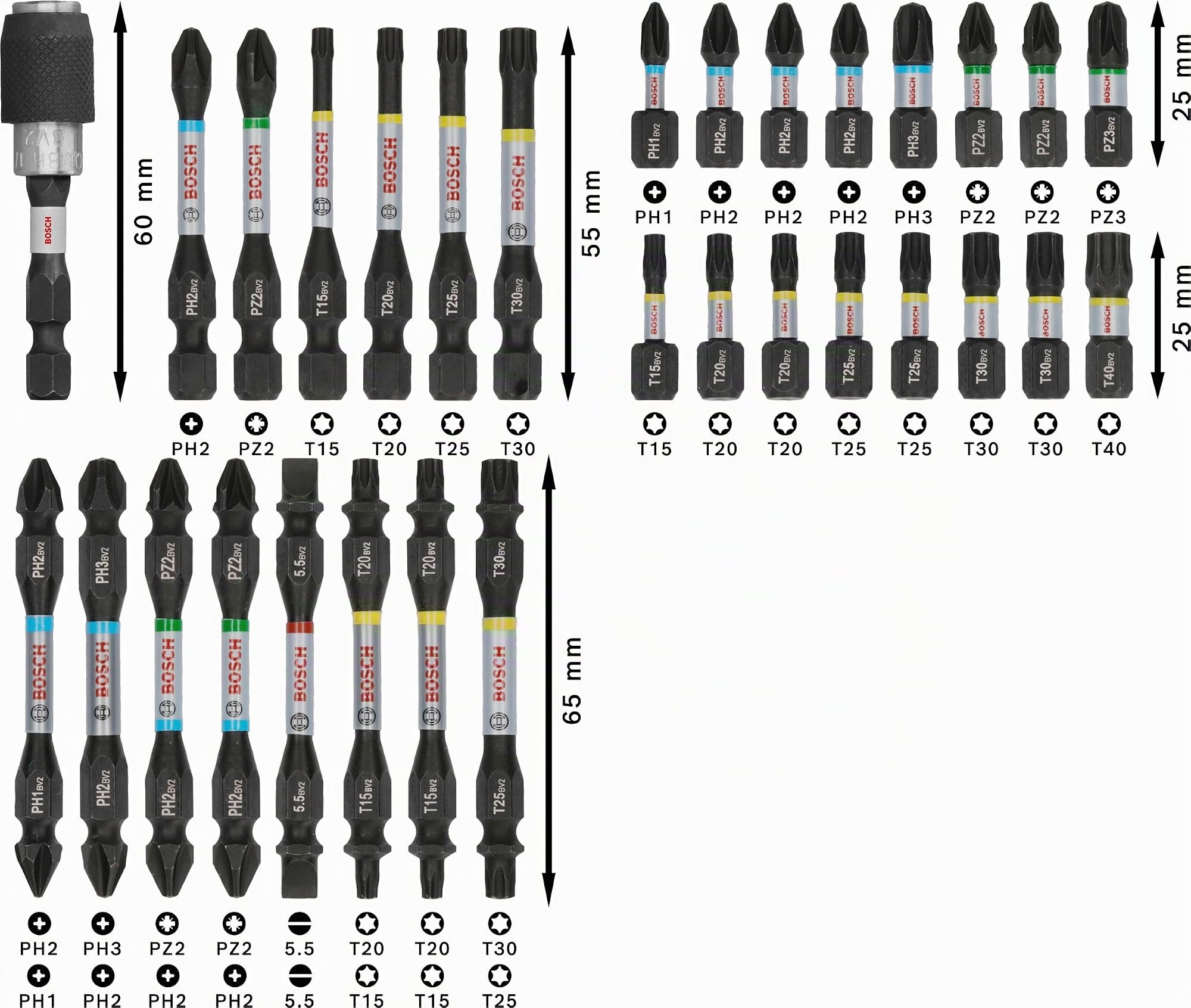 Bosch PRO Impact coffret embouts vissage 31 pièces 1/4"