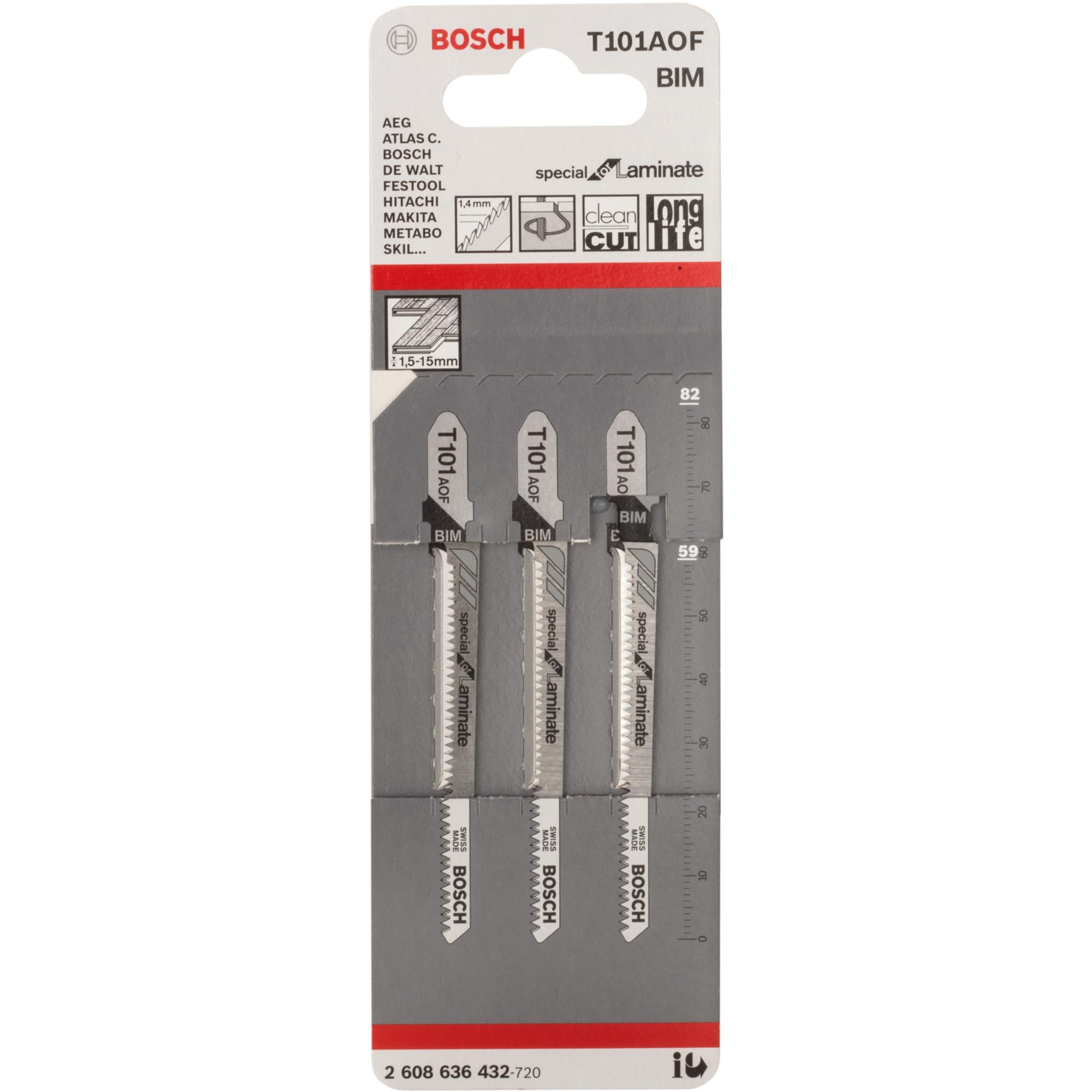 Bosch PRO Laminate Lames scie sauteuse T sans éclat Lot 3
