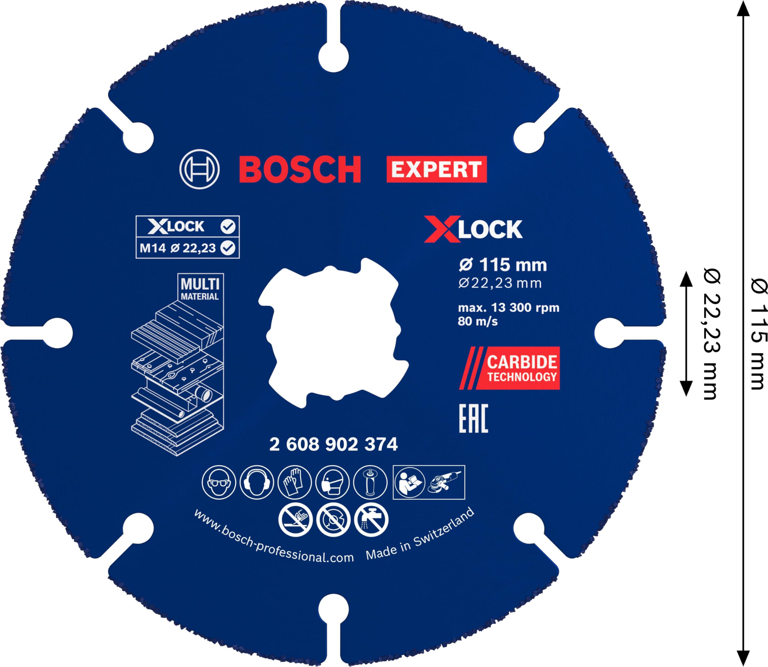 Bosch EXPERT Carbide Multi Wheel disque 115 mm X-Lock