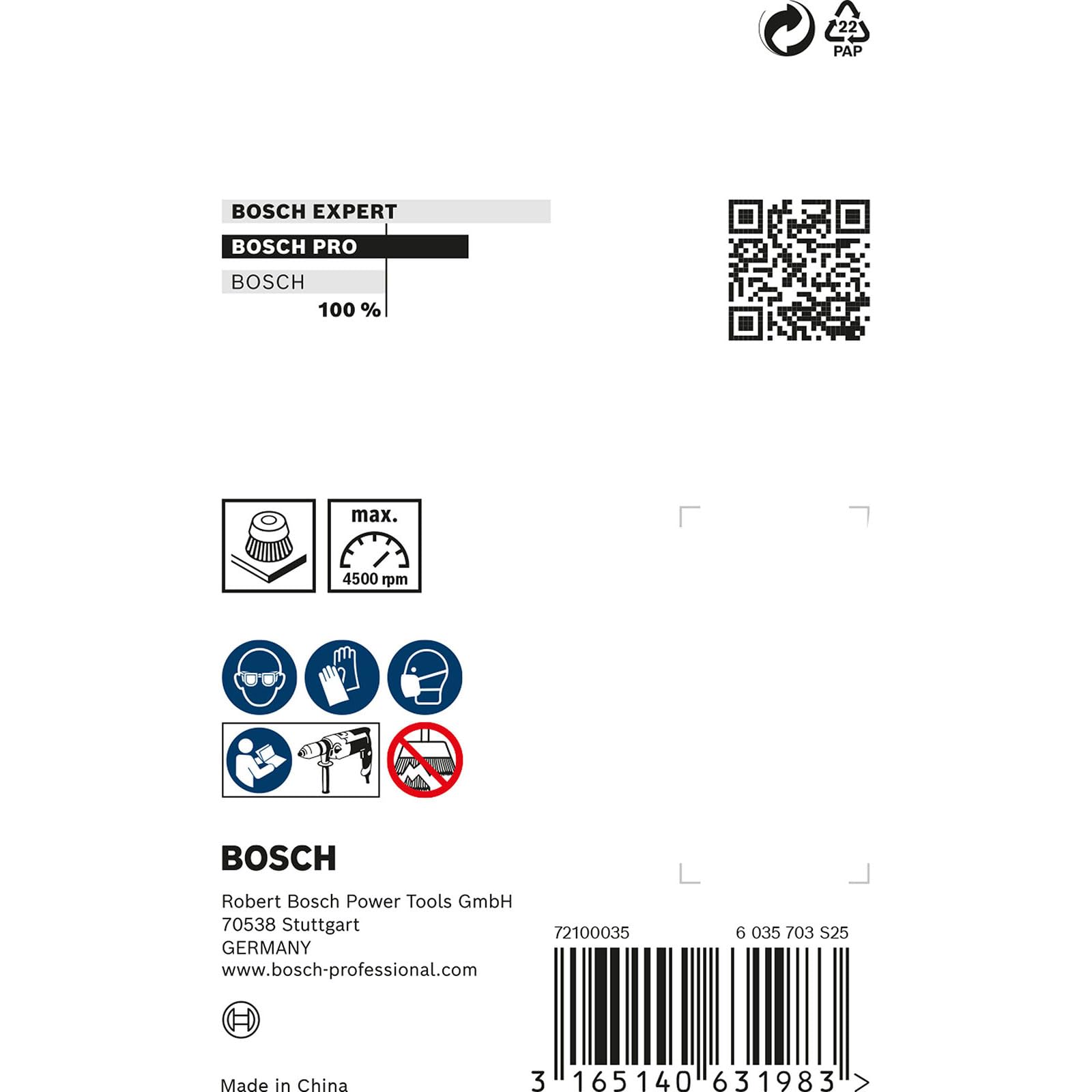 Bosch brosse boisseau 60 mm inox 0,3 mm