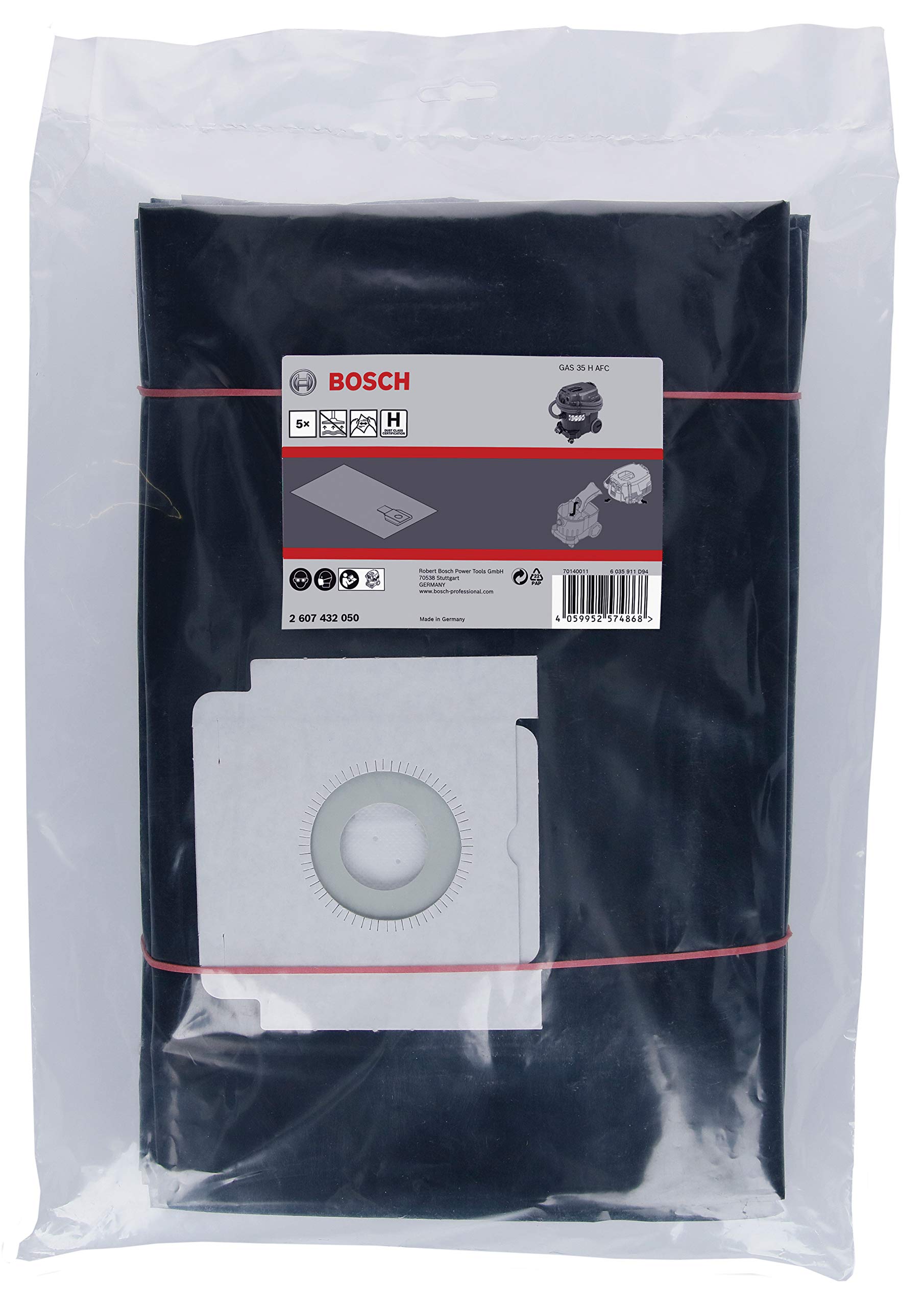 Bosch 2607432050 sacs filtrants GAS 35 H AFC lot de 5