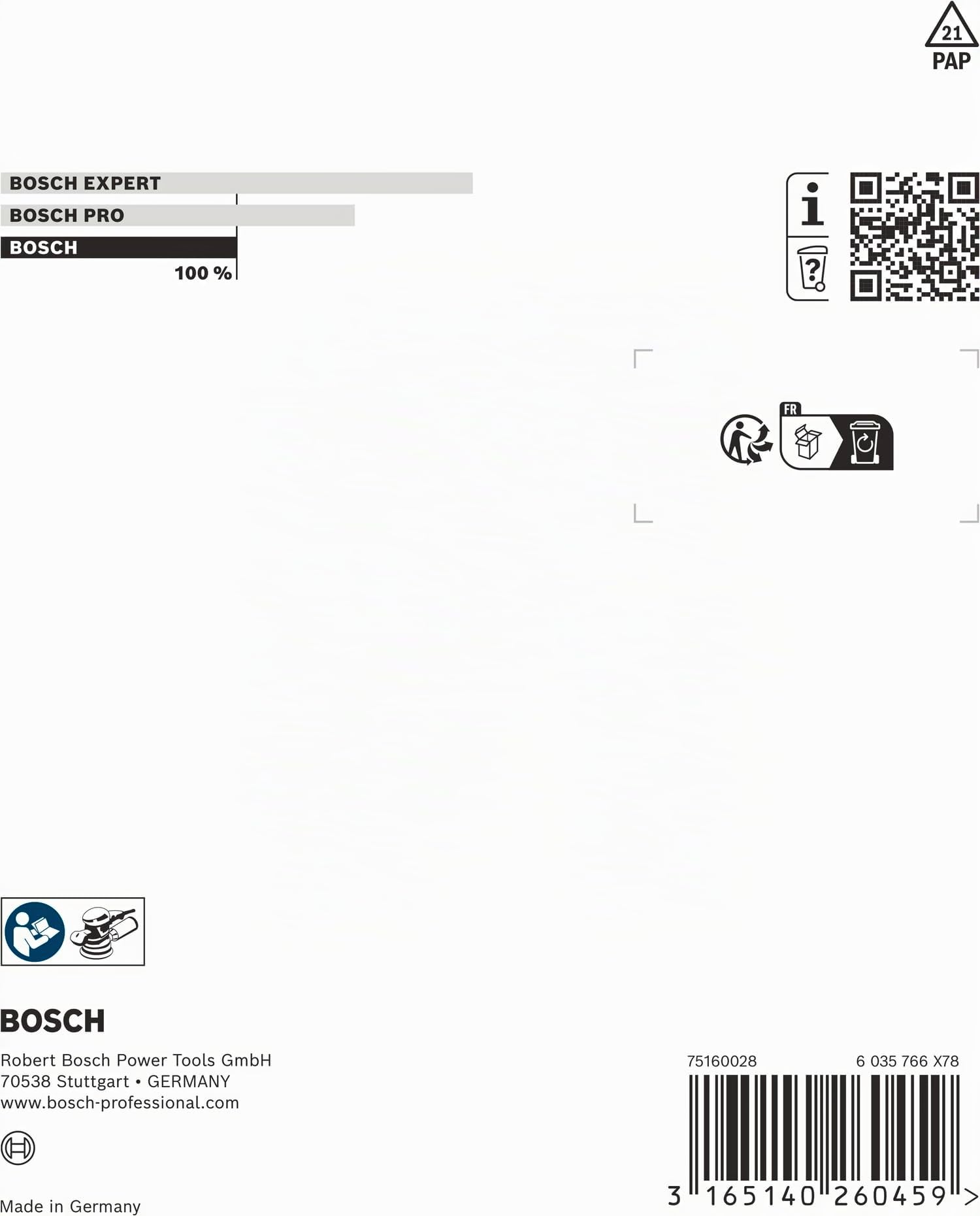 Bosch plateau de ponçage excentrique 125 mm mi-dur 1 pc