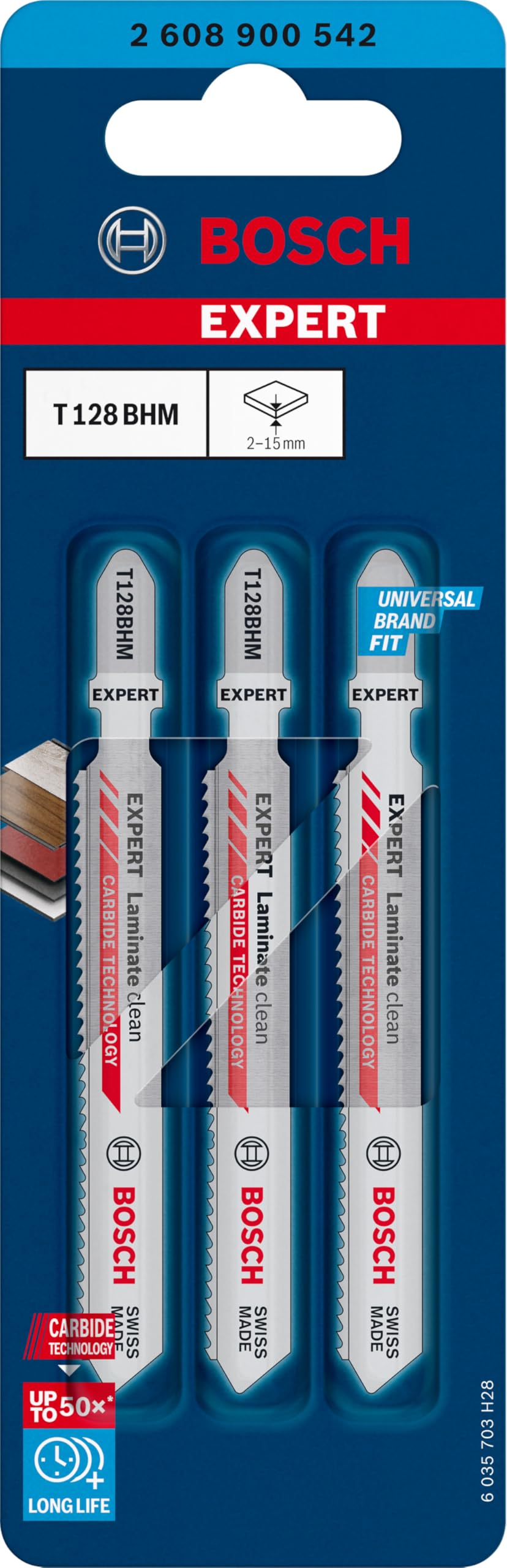 Bosch EXPERT T128BHM lame scie sauteuse stratifié lot 3