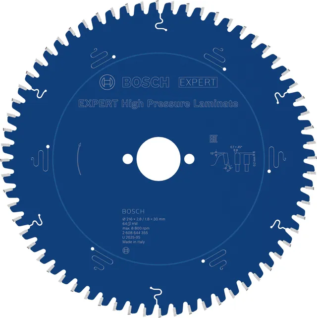 Bosch EXPERT lame scie 216x30 mm 64 dents stratifié