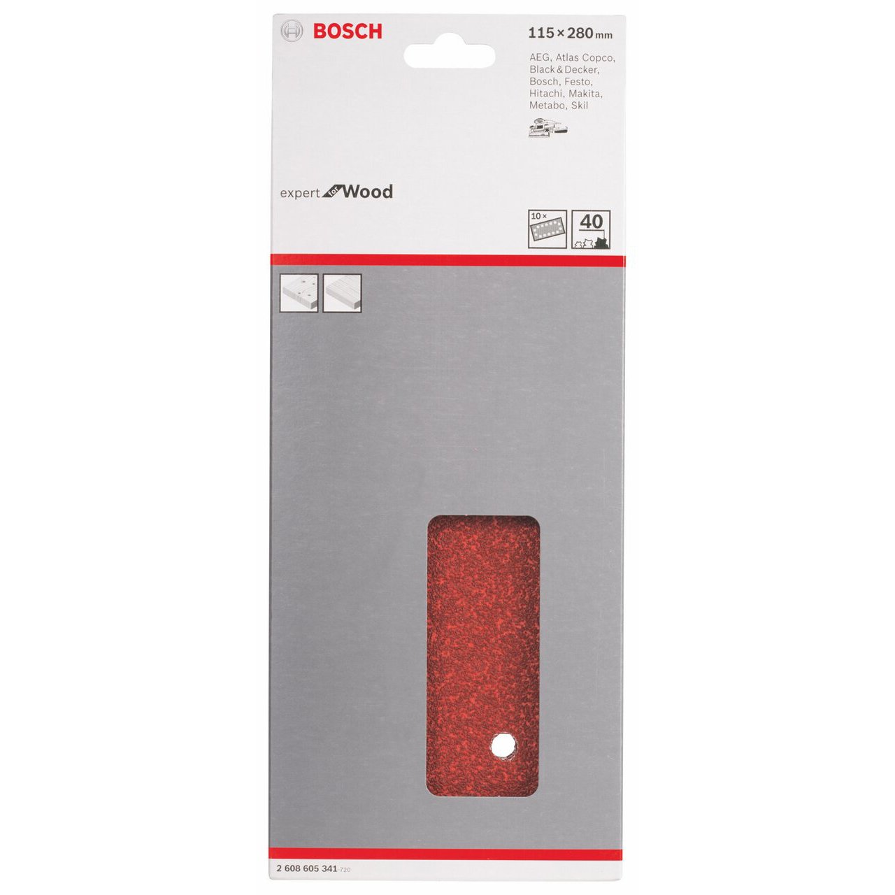 Bosch C430 feuille abrasive grain 40 14 trous lot de 10