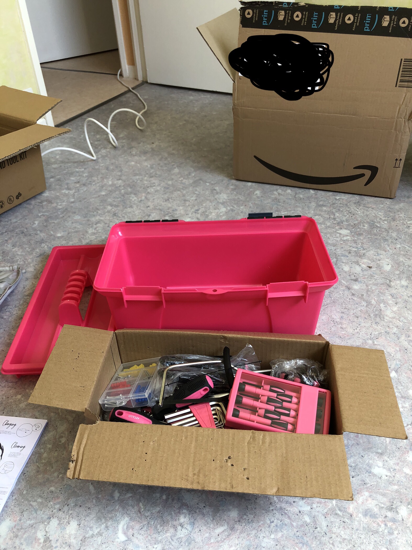Hi-Spec Tool Kits boîte à outils 170 pièces rose maison