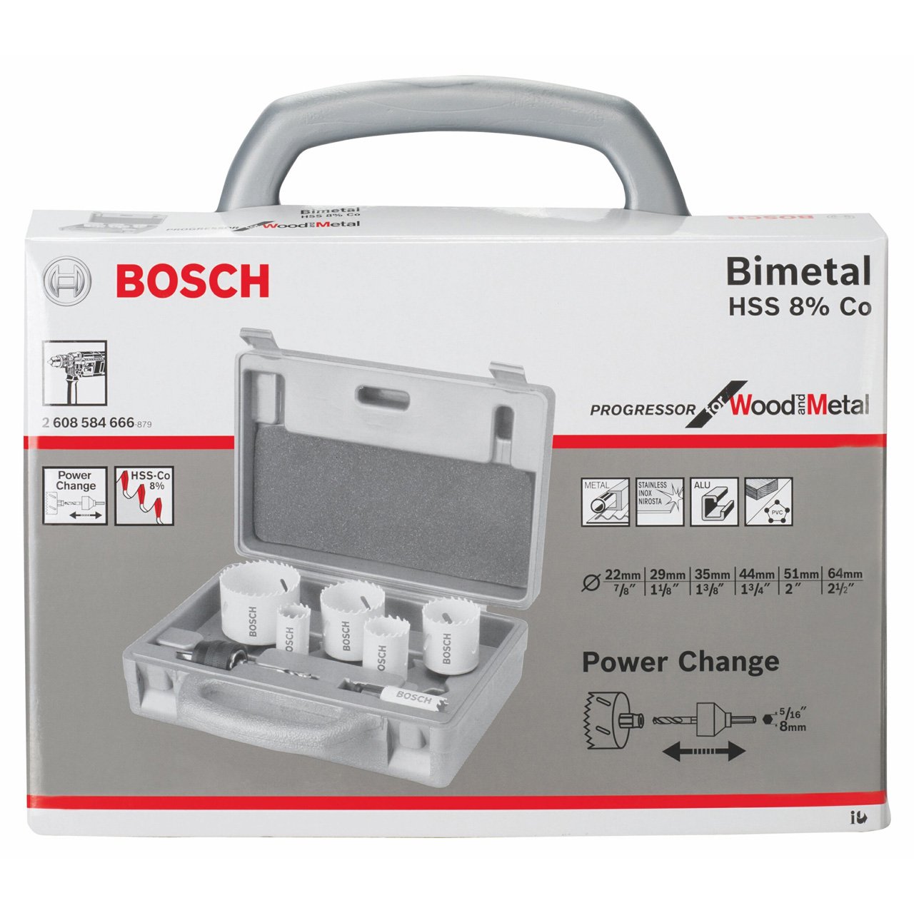 Bosch Pro Coffret scies cloches 9 pièces 20-64 mm