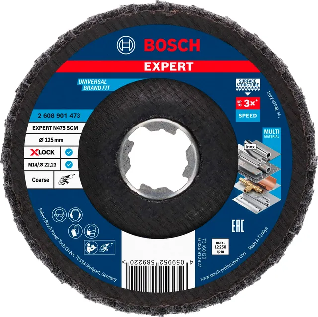 Bosch EXPERT N475 disque abrasif X-LOCK 125 mm gros