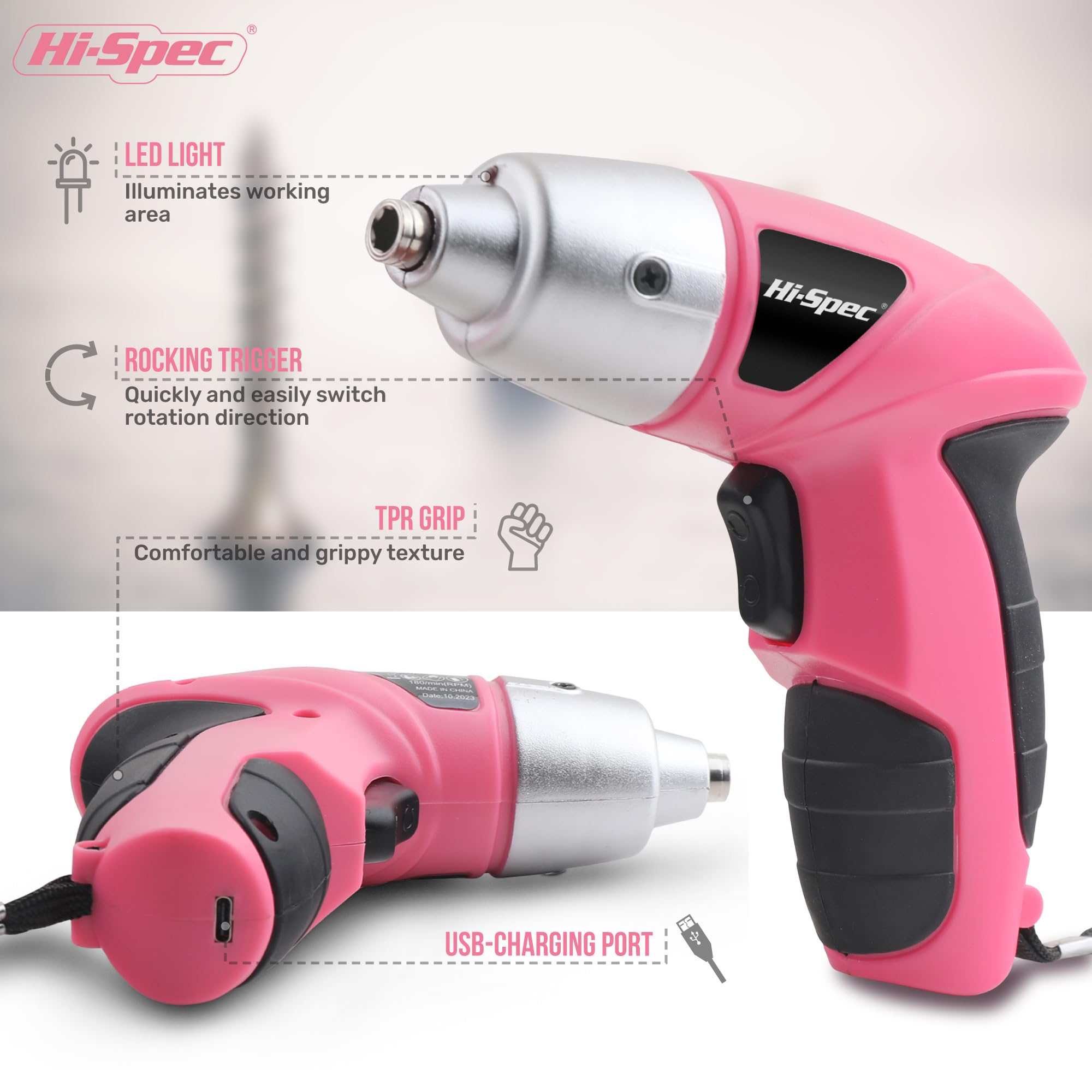Hi-Spec Tool Kits kit outils rose 34 pièces maison
