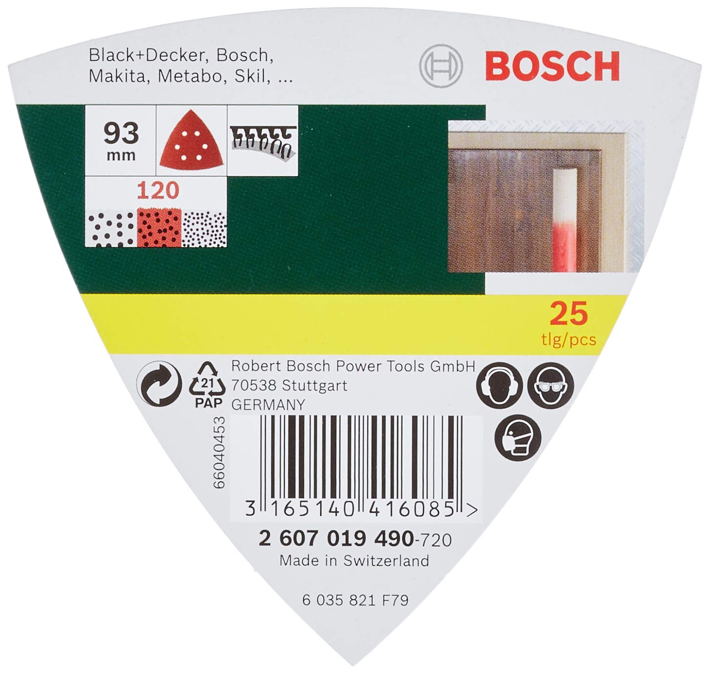 Bosch Lot 25 feuilles abrasives Delta grain 120