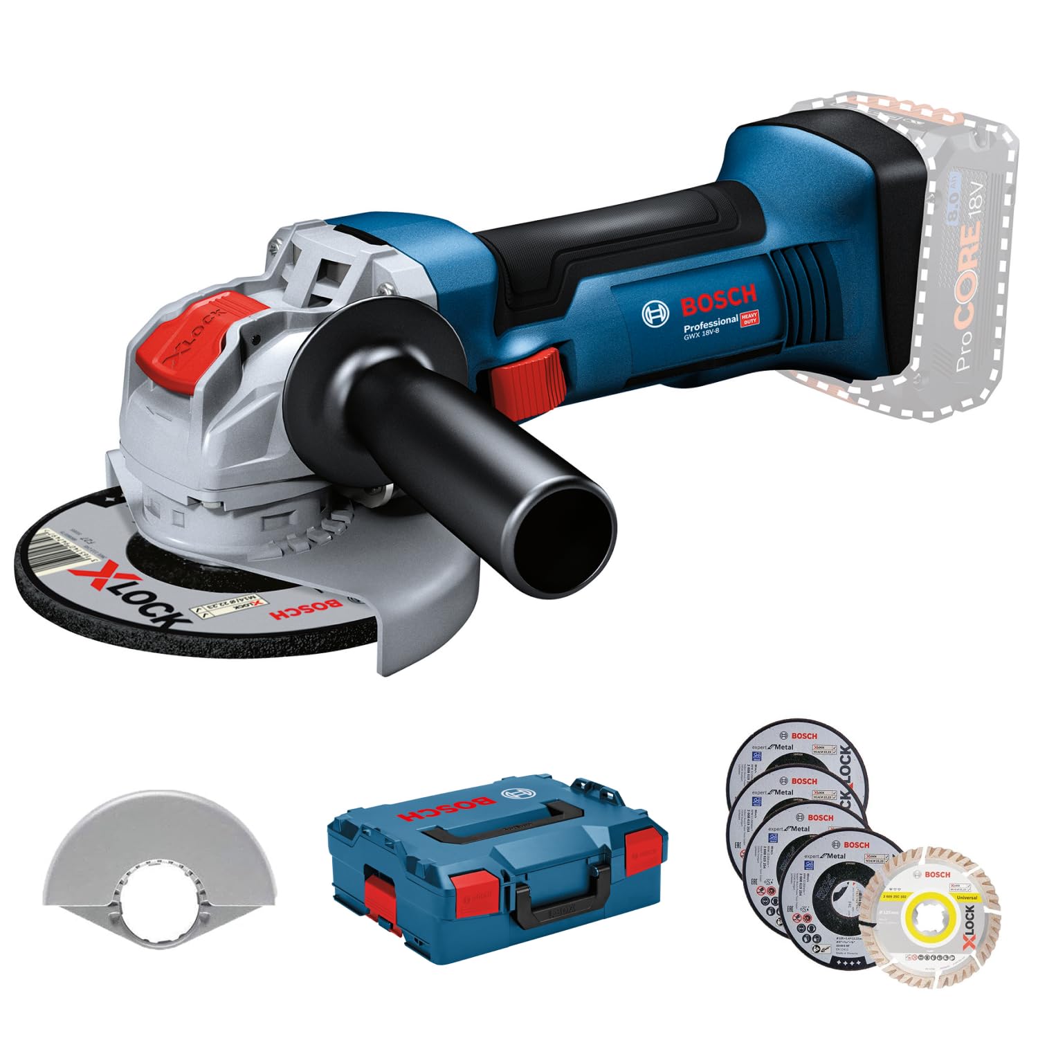 Bosch Professional GWX 18V-8 meuleuse angulaire 125mm solo L-Boxx