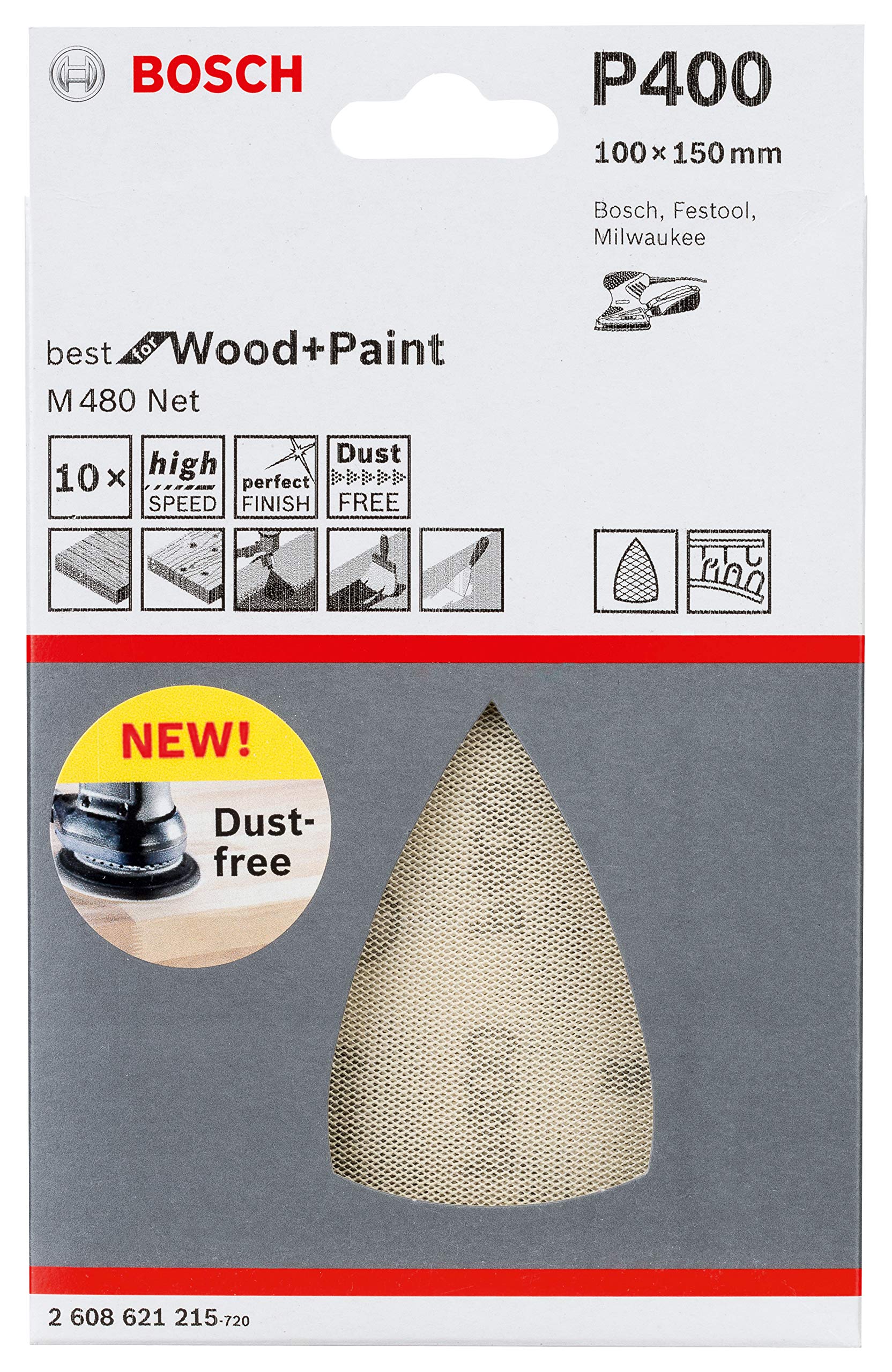 Bosch EXPERT M480 abrasif réticulé multi grain 80 x10