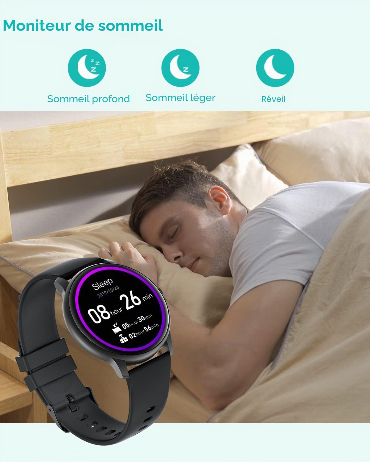 GRV Montres connectées smartwatch sport cardio 1,28" 