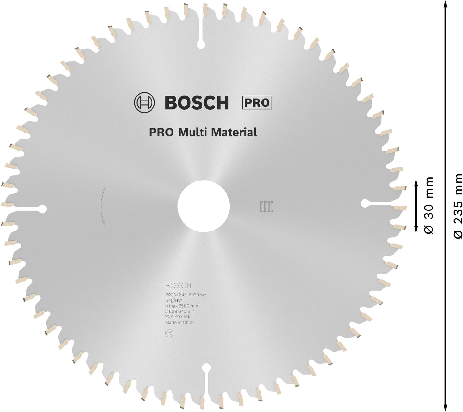 Bosch PRO Multi Material lame scie circulaire 235 mm alu plastique