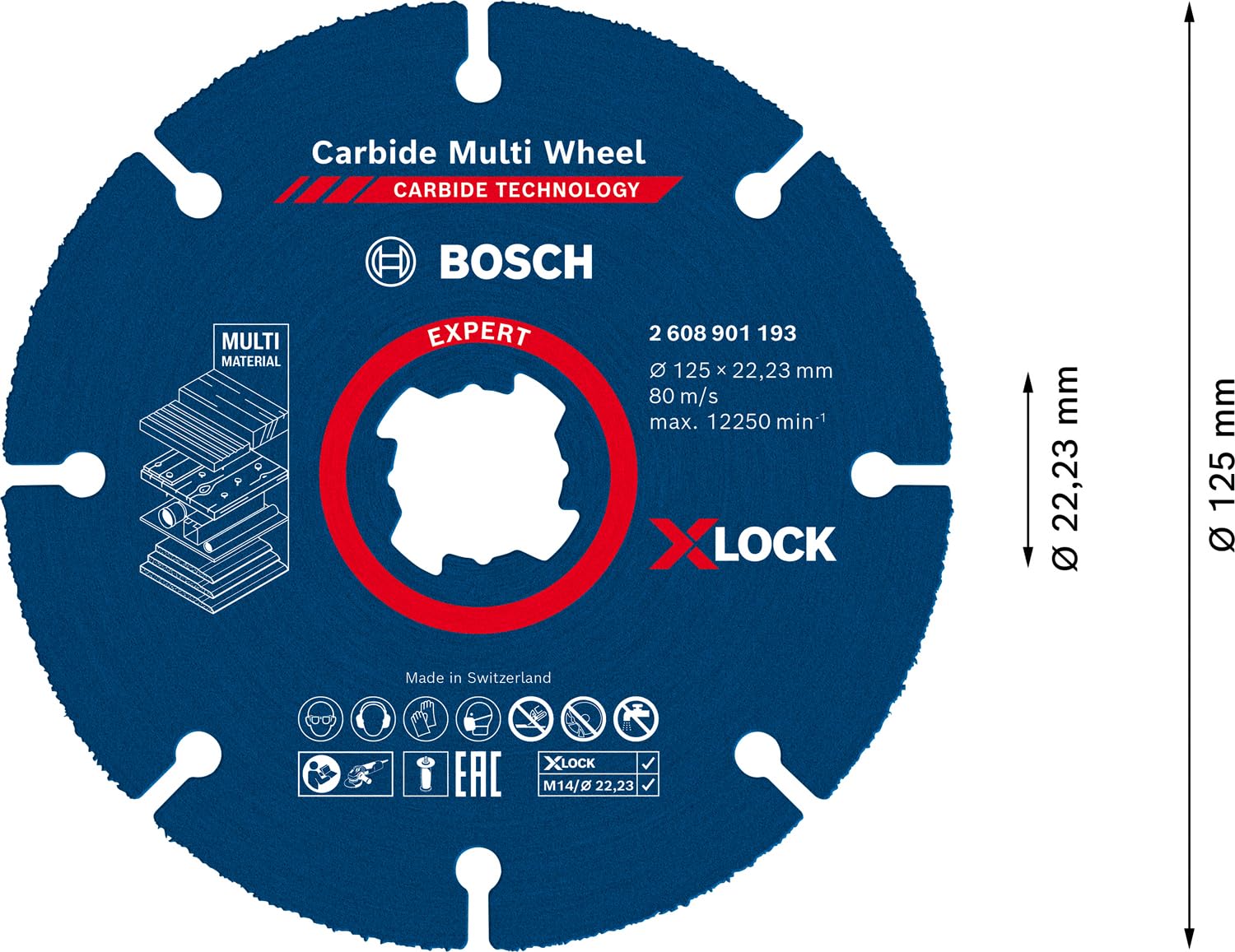 Bosch Expert Carbide Multi Wheel 125 mm disque tronçonner X-LOCK