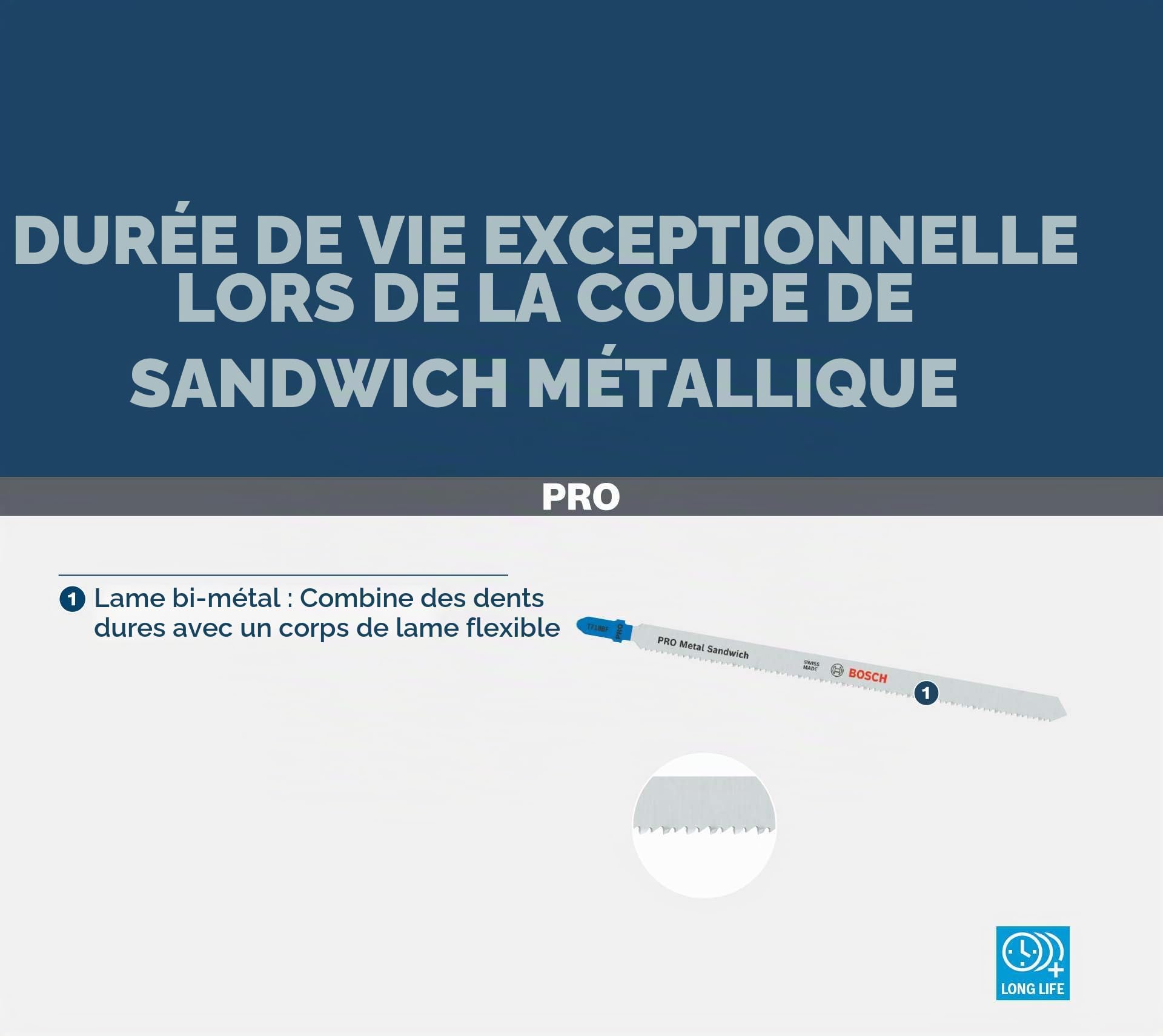 Bosch Lames T718BF scie sauteuse sandwich 180 mm lot 3