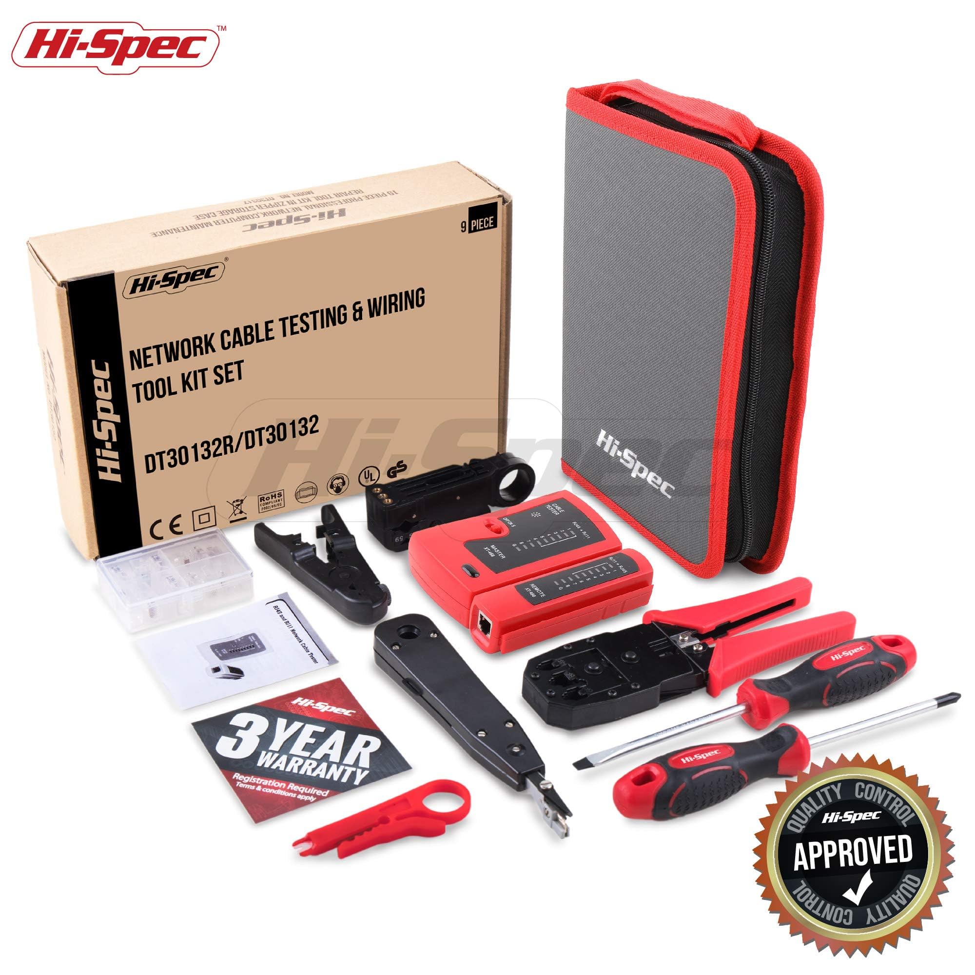 Hi-Spec Repair 9 pièces kit réseau RJ45 testeur câble