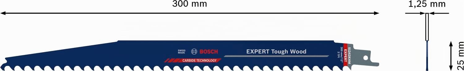 Bosch EXPERT Tough Wood lame scie sabre S1242KHM 300mm