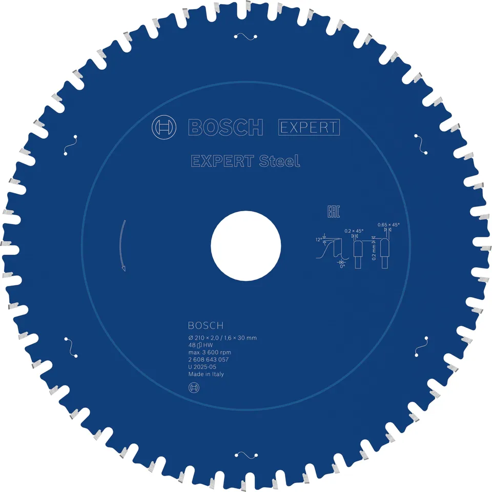 Bosch EXPERT Steel lame scie circulaire 210x30 mm 48 dents acier