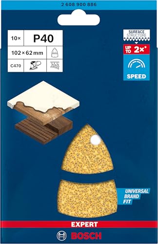 Bosch Expert C470 feuille abrasive 102x62 grain 40 x10