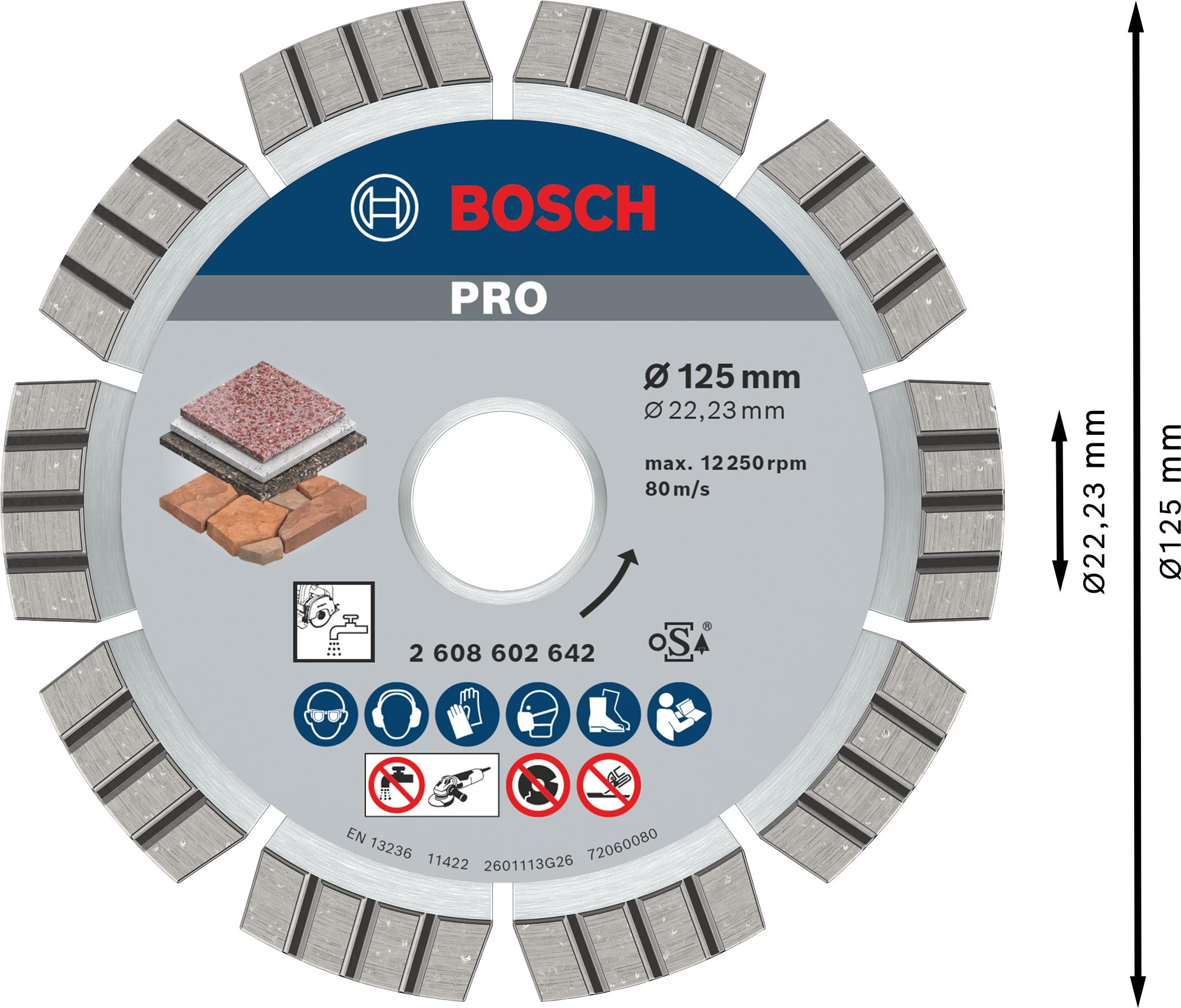 Bosch Pro Stone disque diamant 125 mm pierre béton