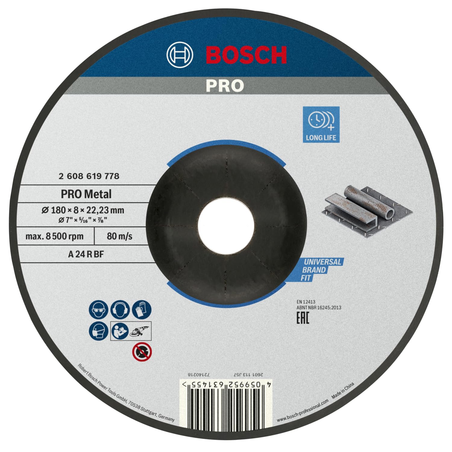 Bosch PRO Metal disque meulage Ø180mm acier 22,23mm