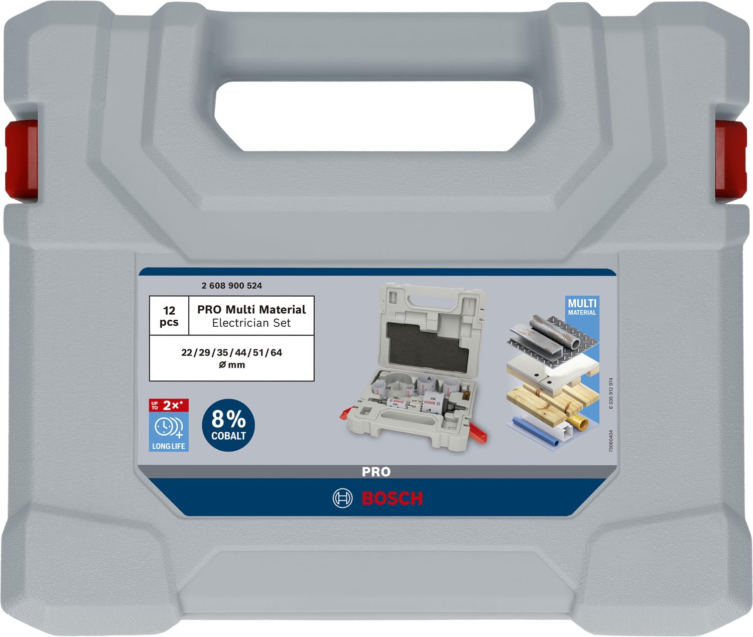 Bosch PRO Multi Material coffret scies cloches Ø22-64mm 12pcs