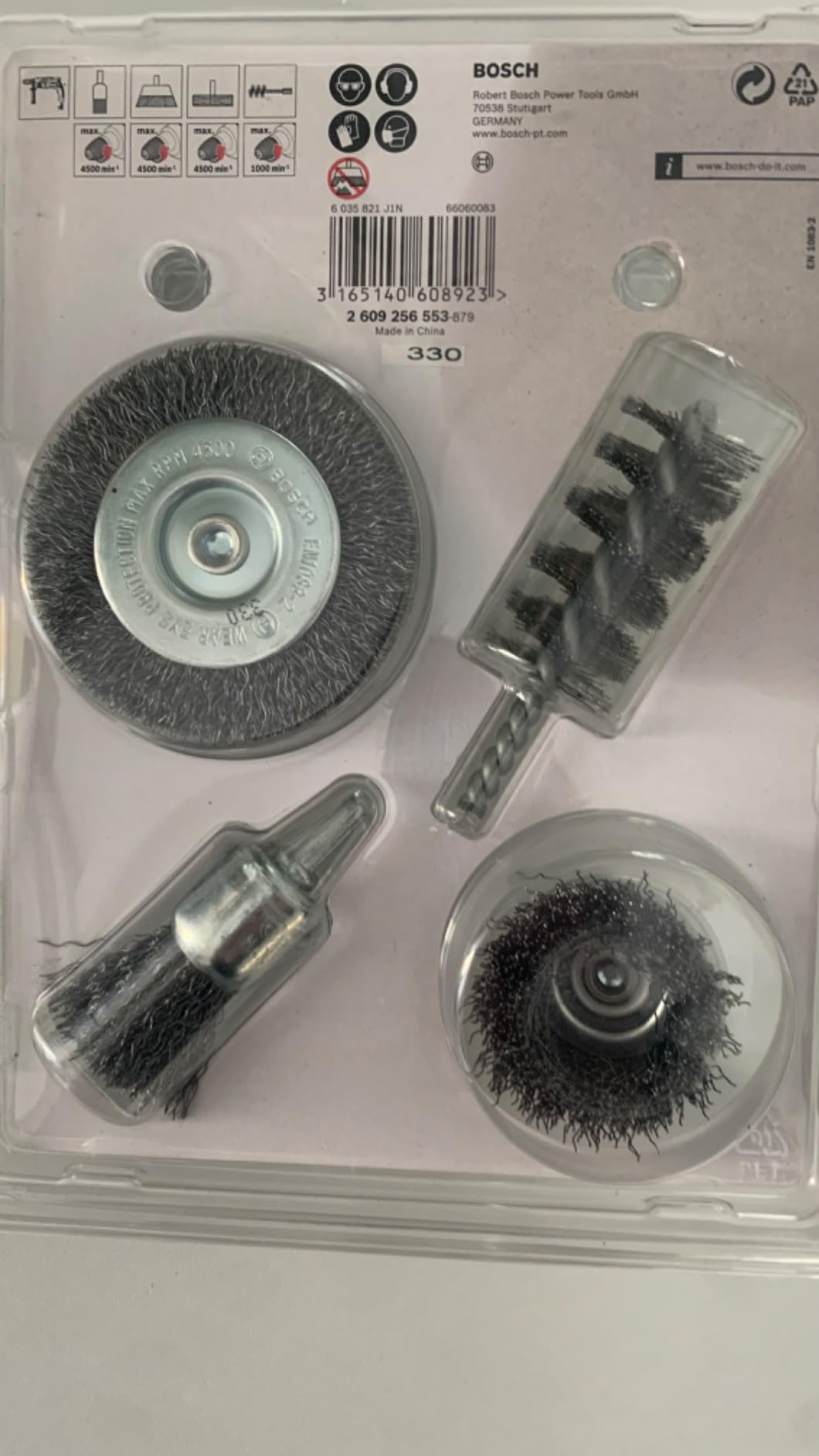 Bosch 2609256553 lot 4 brosses métalliques acier