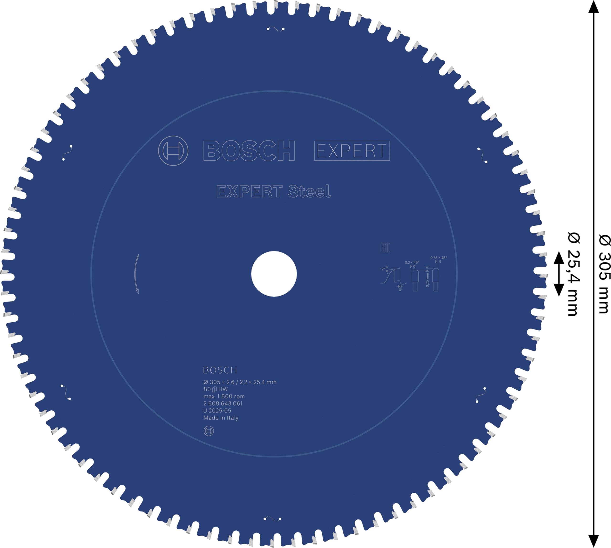 Bosch Expert Steel lame scie circulaire 305 mm T80 acier
