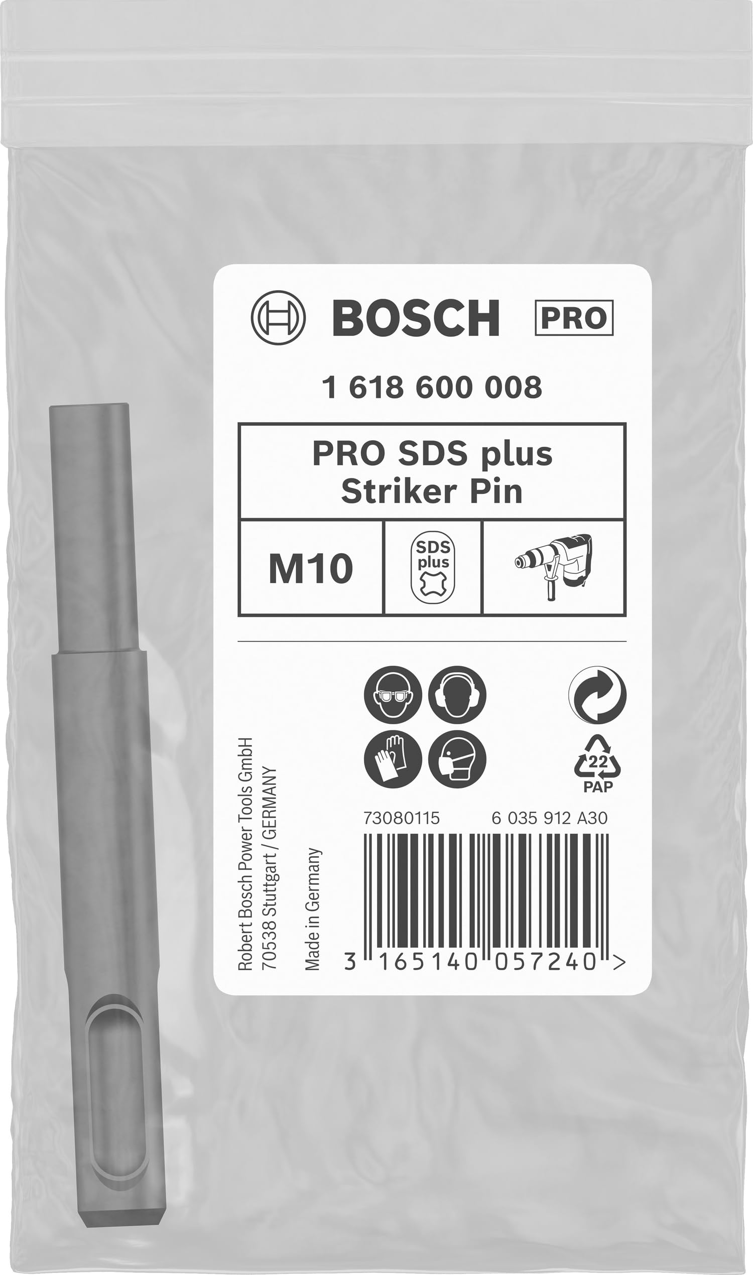 Bosch PRO SDS plus Striker Pin percuteur ancrage 8,4 mm M10