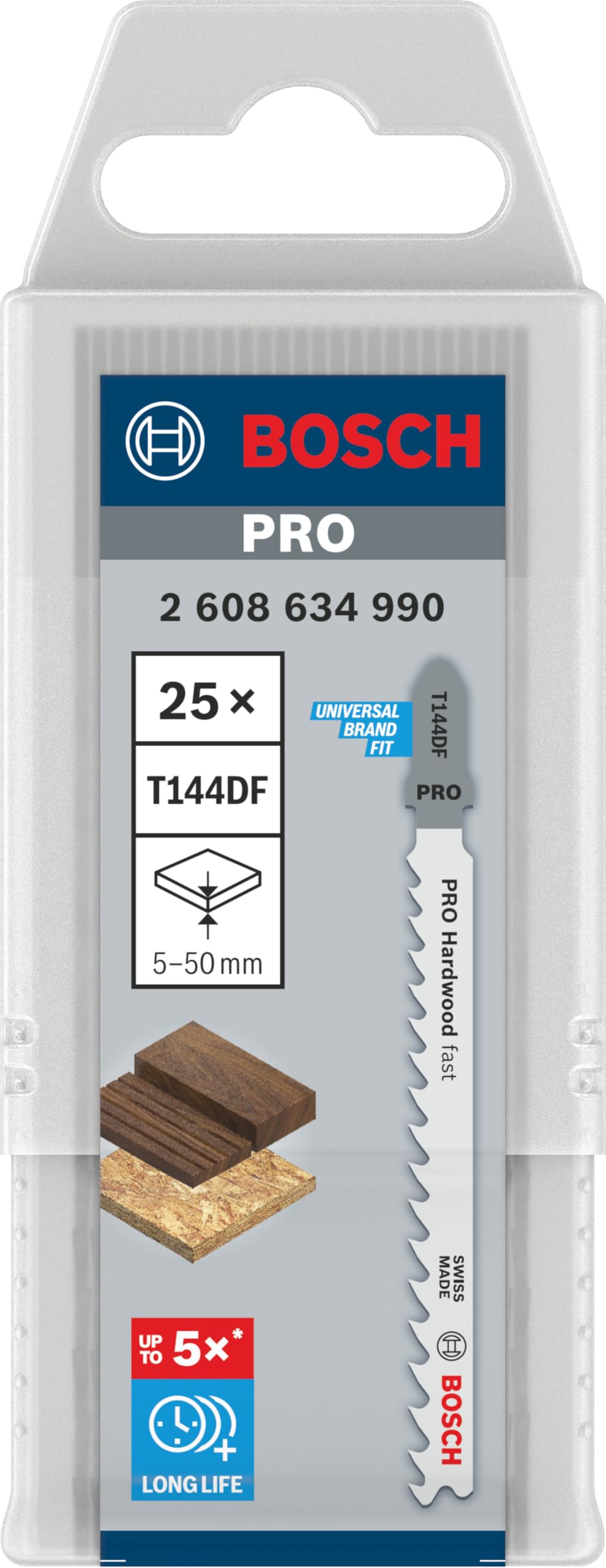 Bosch PRO Hardwood T144DF lame scie sauteuse bois dur 25 pcs