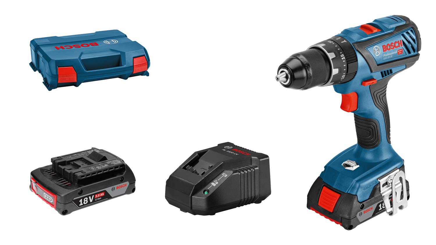 Bosch GSB 18V-28 Perceuse percussion 18V 2x2Ah