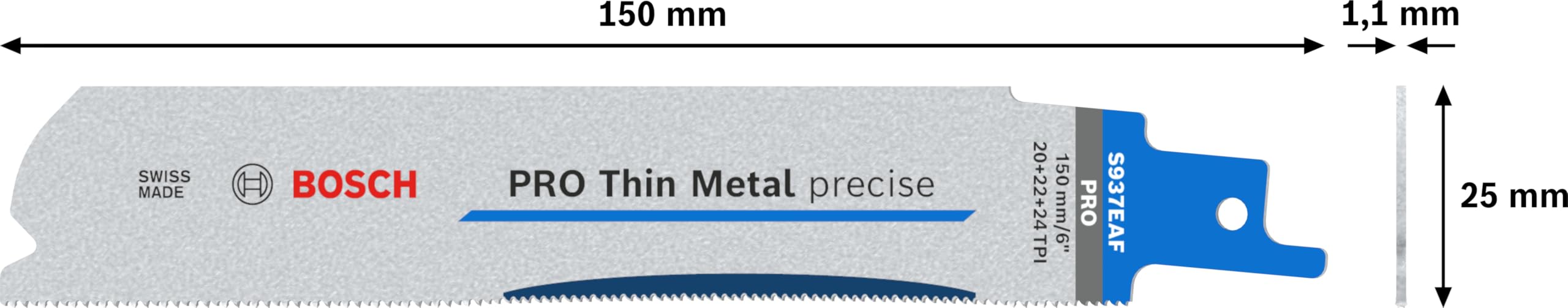 Bosch Pro S937EAF lame scie sabre 150 mm métal fin x5
