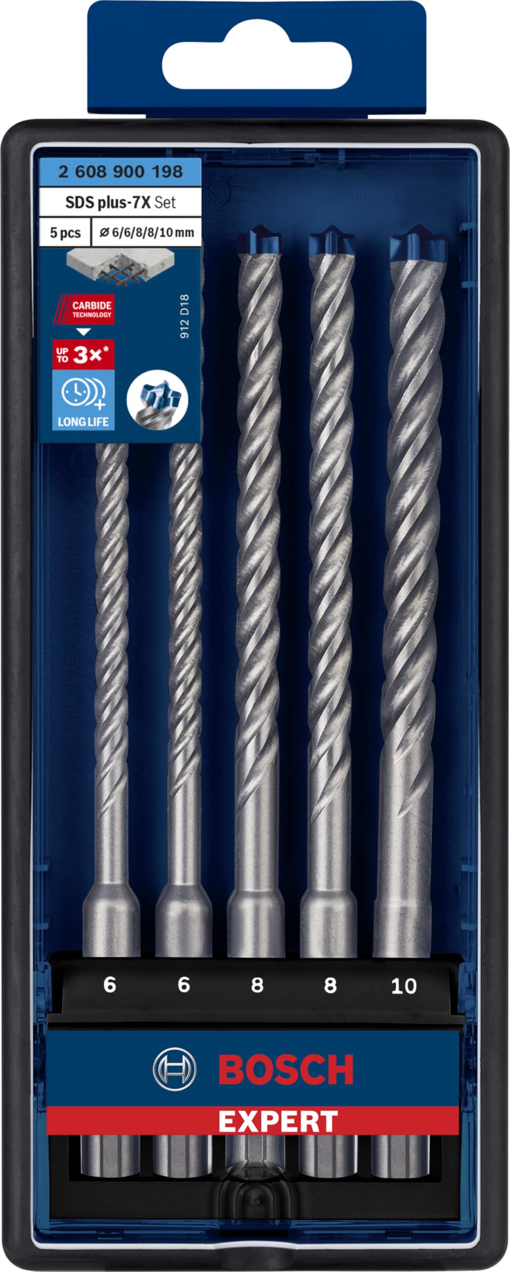 Bosch EXPERT SDS plus-7X Coffret forets béton 6-10 mm x5