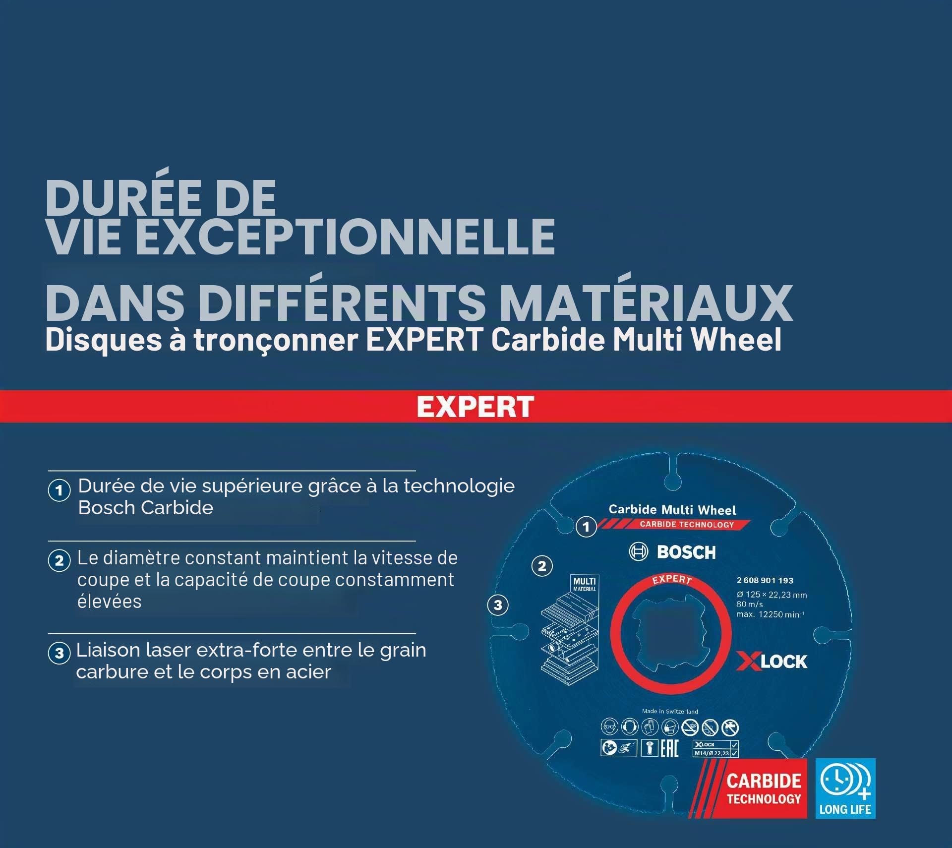 Bosch Expert Carbide Multi Wheel 125 mm disque tronçonner X-LOCK