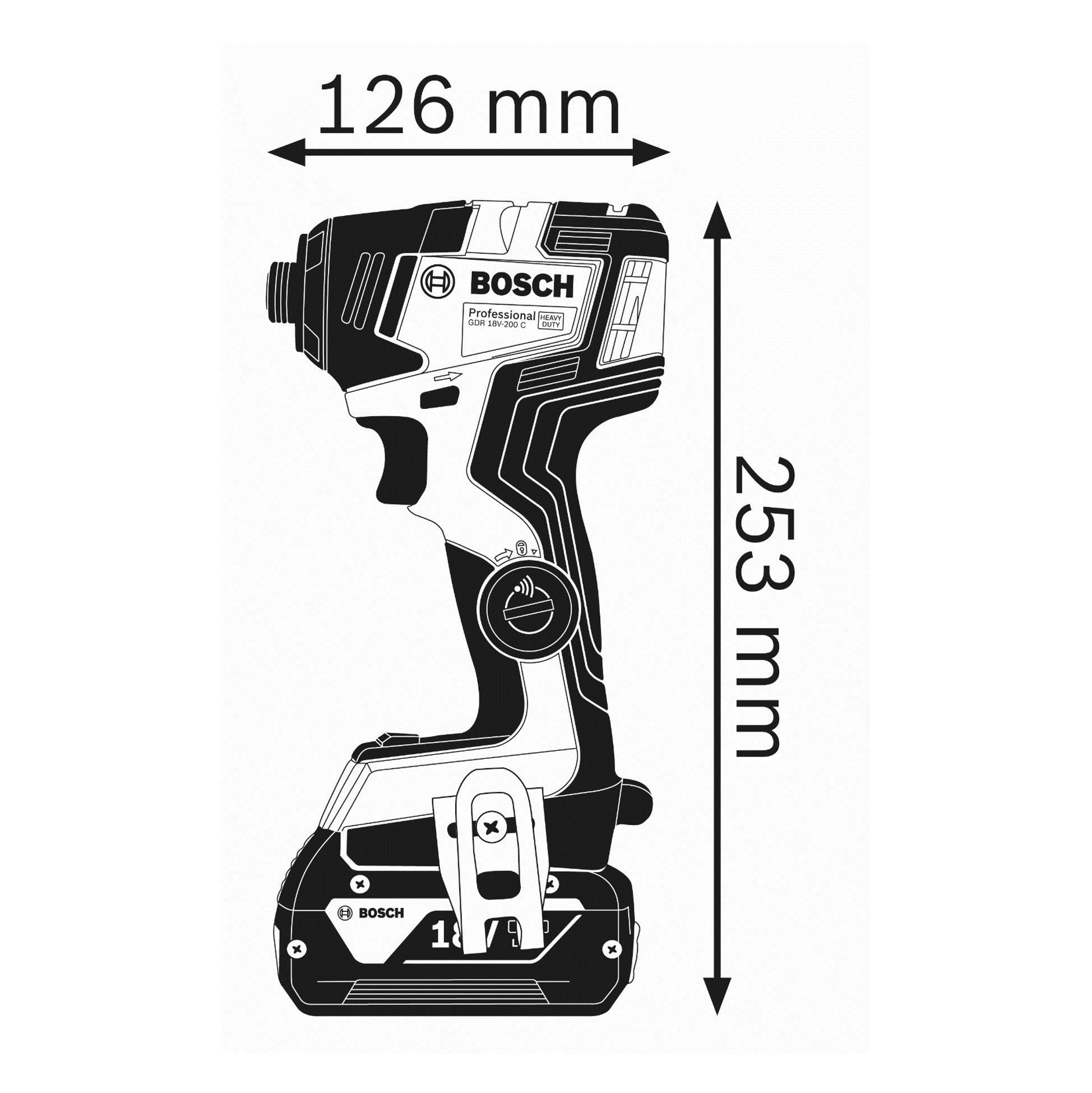 Bosch GDR 18 V-200 C visseuse à chocs 200 Nm 2x5 Ah